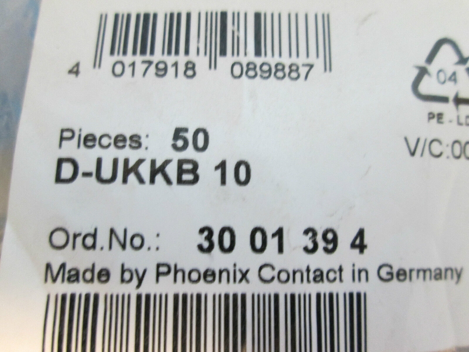 Phoenix Contact Terminal Cover D-UKKB 10, Lot of 50! New!!!