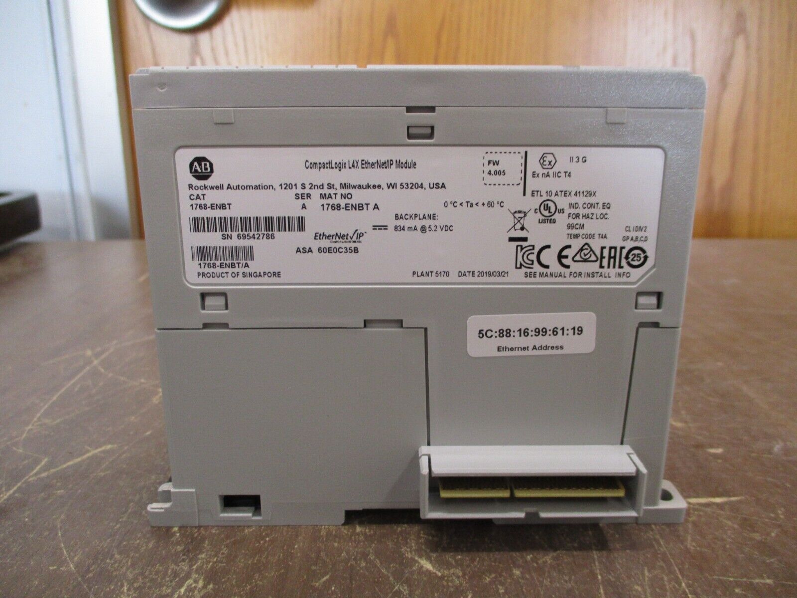 Allen-Bradley CompactLogix L4X Ethernet/IP Module 1768-ENBT Ser. A F/W. 4.005