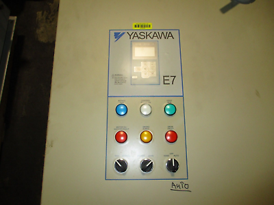 Yaskawa E7 AC Drive w/ Bypass E7BVB052 50HP 3Ph Input: 480V 50/60Hz 57.3A Used