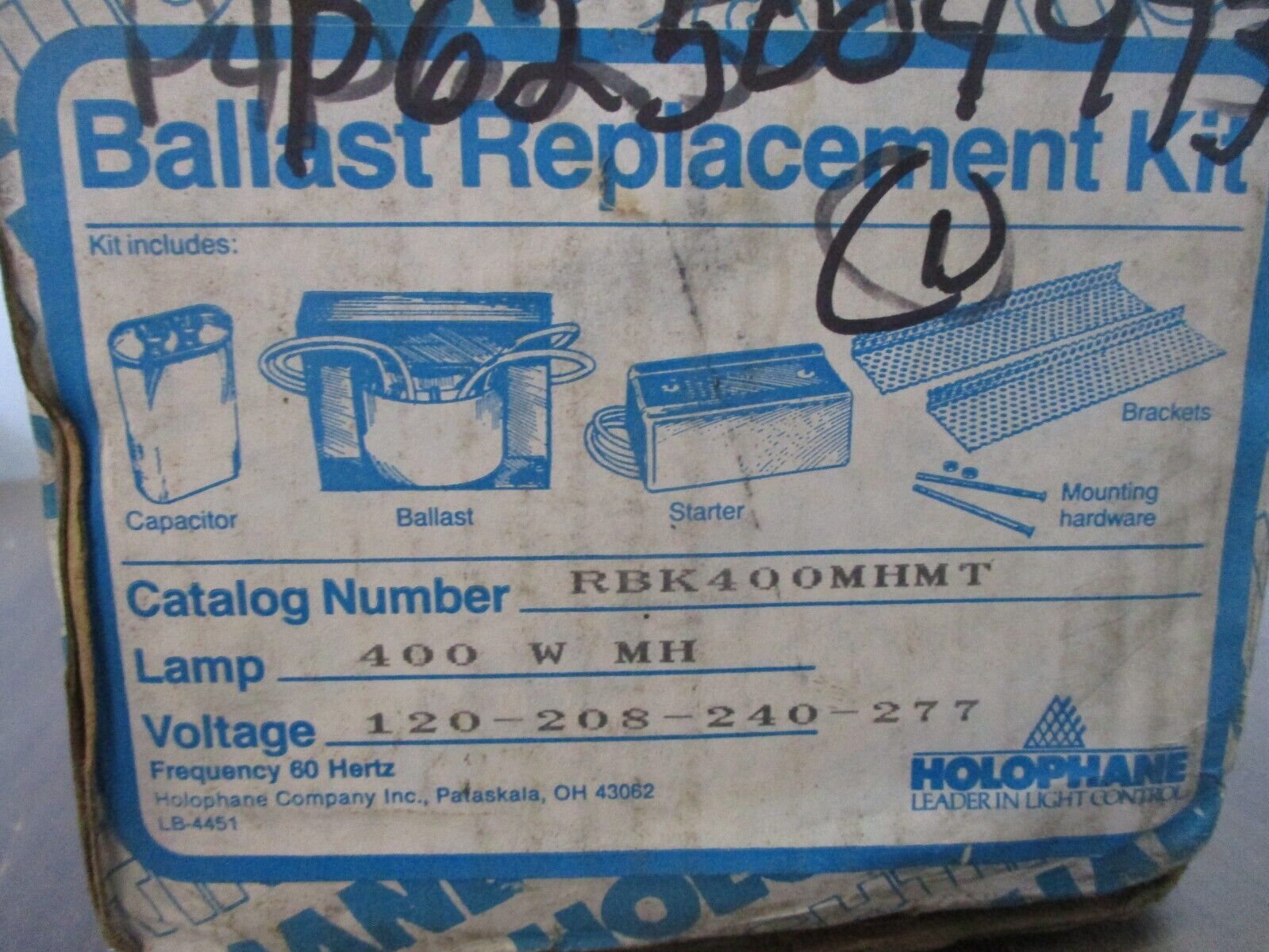 Holophane Ballast Replacement Kit RBK400MHMT 400W MH 120/208/240V 60Hz