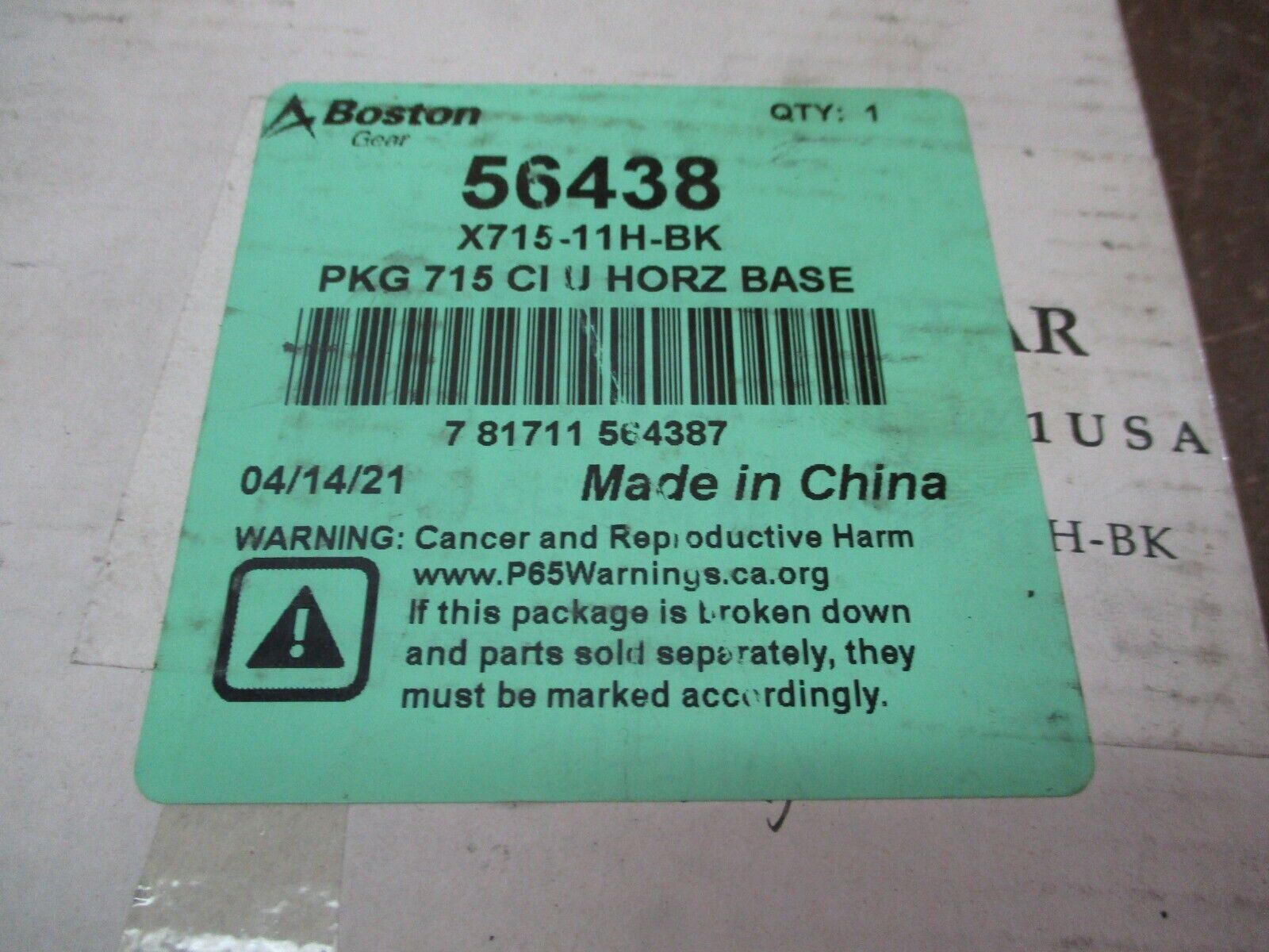 Boston Gear Mounting Base 56438 X715-11H-BK New Surplus
