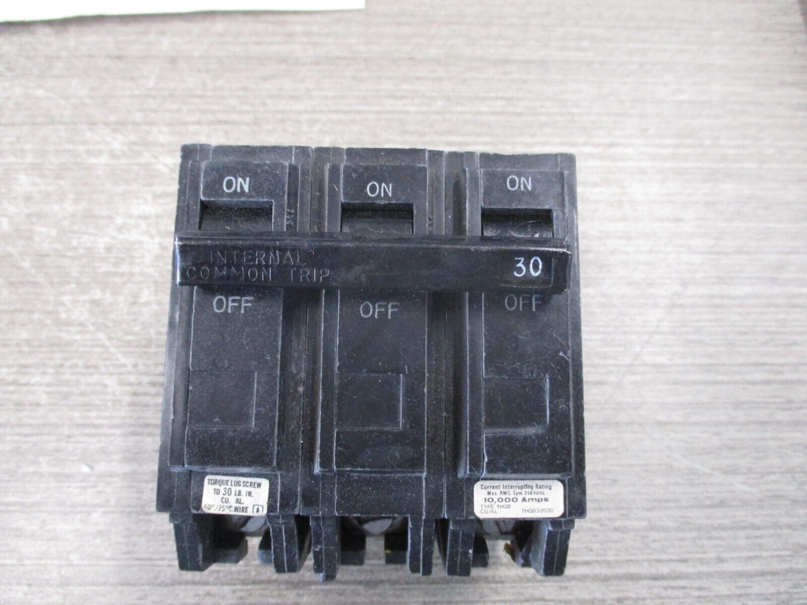 GE Bolt-on Circuit Breaker THQB 320 30 30A 240V 3P *No Screws* Used