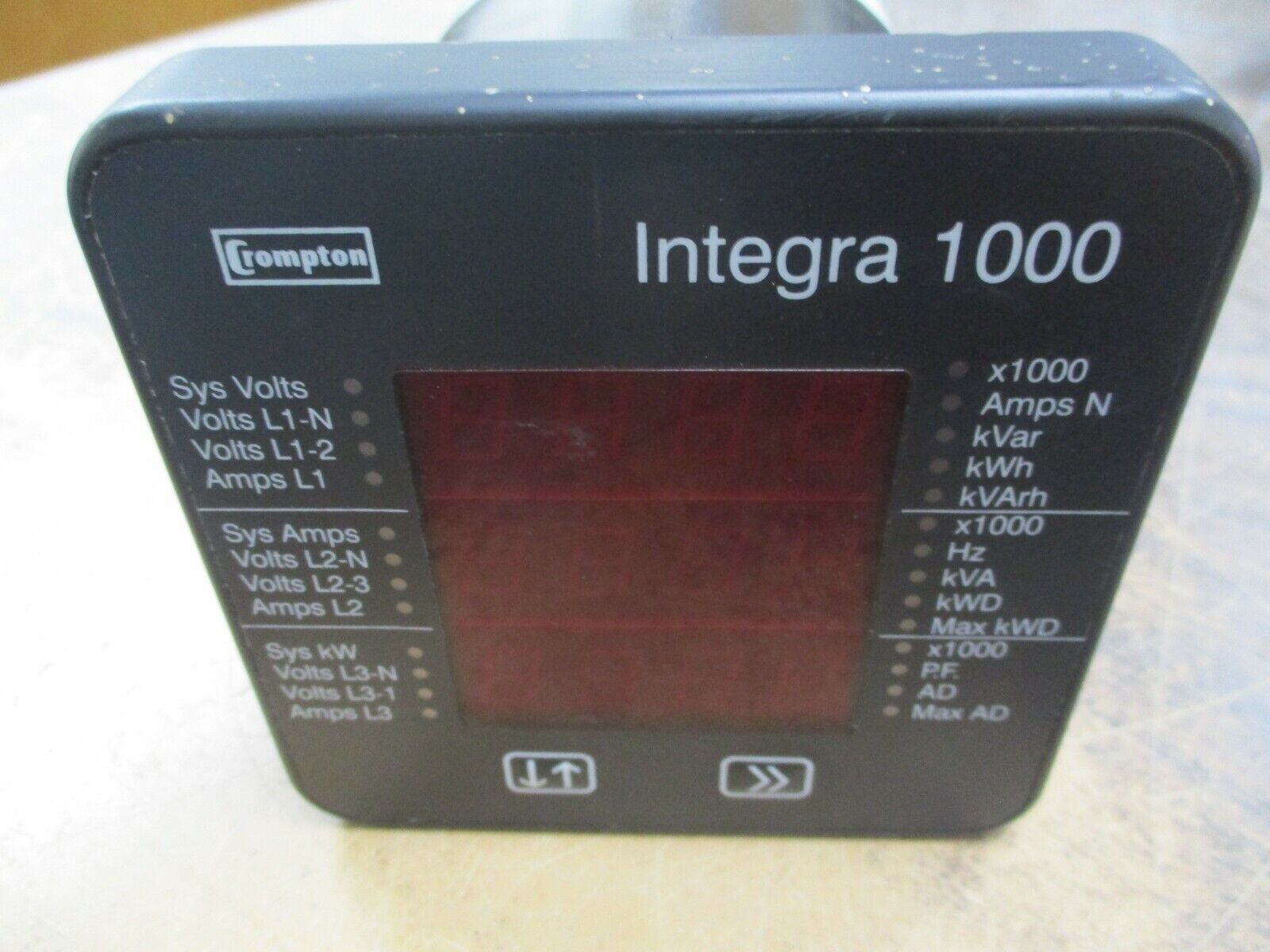 Crompton Integra 1000 Digital Meter 077-IJMU-PQA2 120V 5A 45/66Hz Used