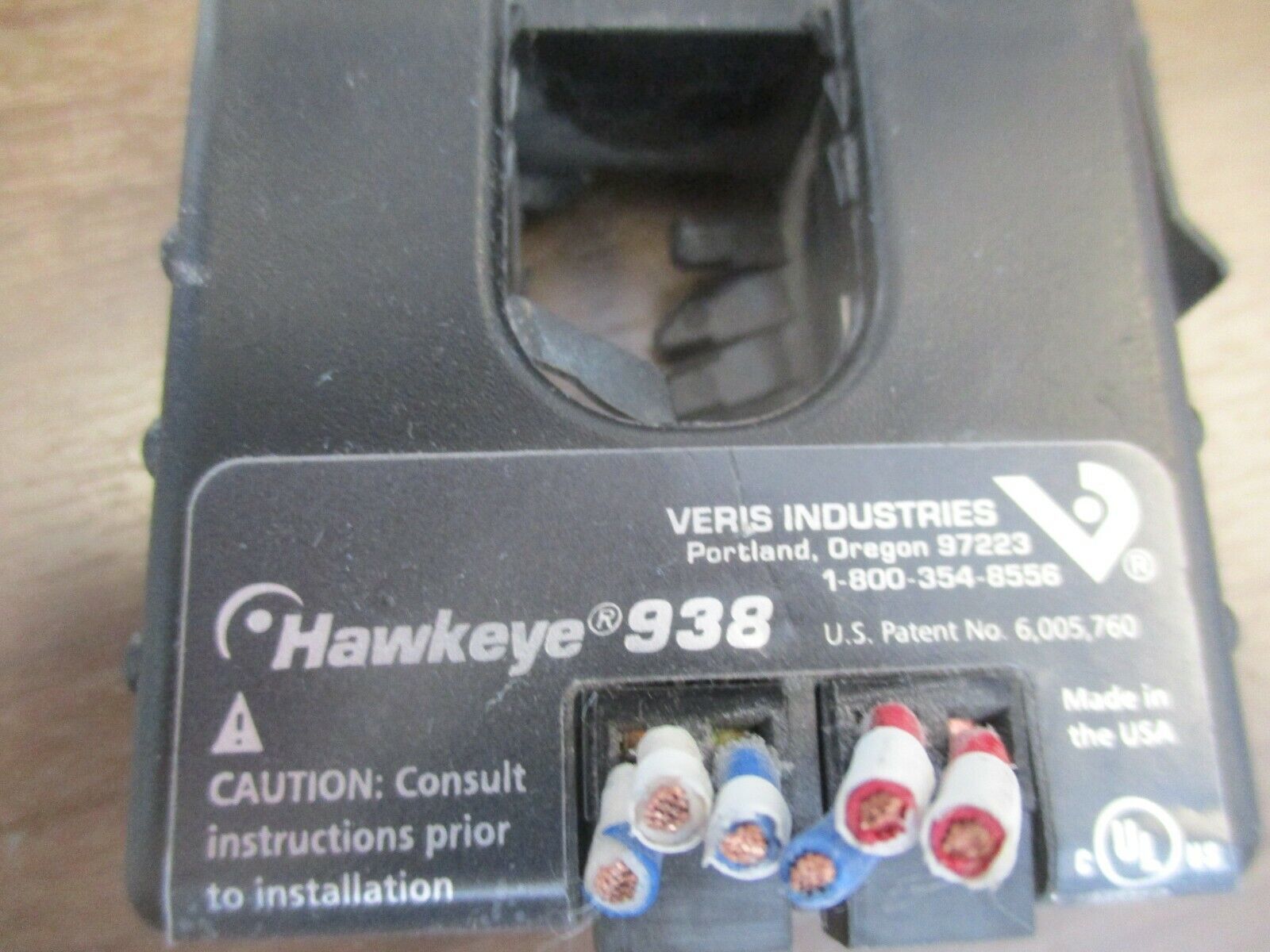 Veris Industries Hawkeye 938 Current Switch Z101437-OC 135A Sensed Used