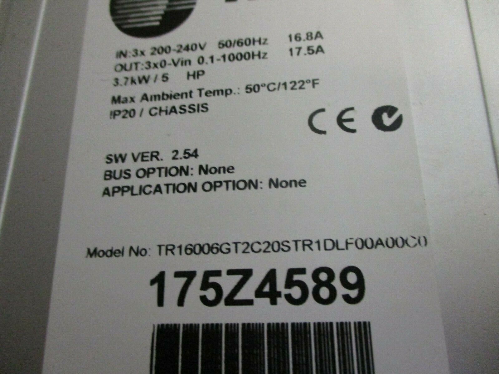 Trane TRI Series AC Drive TRI6006GT2C20STR1DLF00A00C0 5HP 3Ph w/Keypad Used