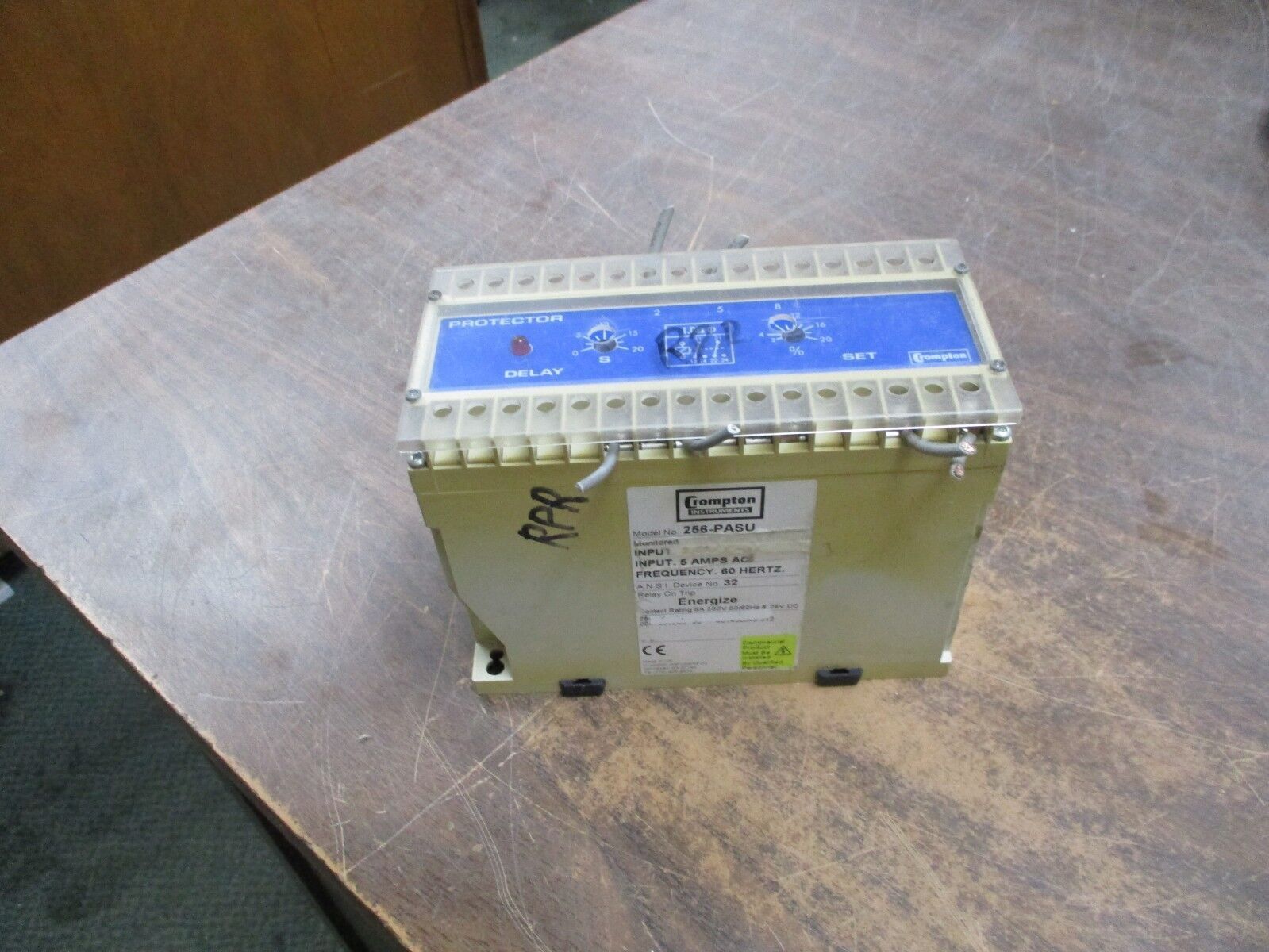 Crompton Protector Time Delay Relay 256-PASU 240V L-N 5A, 60Hz Used