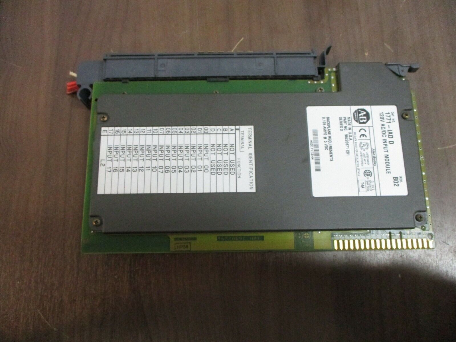 Allen-Bradley AC/DC Input Module 1771-IAD D Rev. B02 120V Used