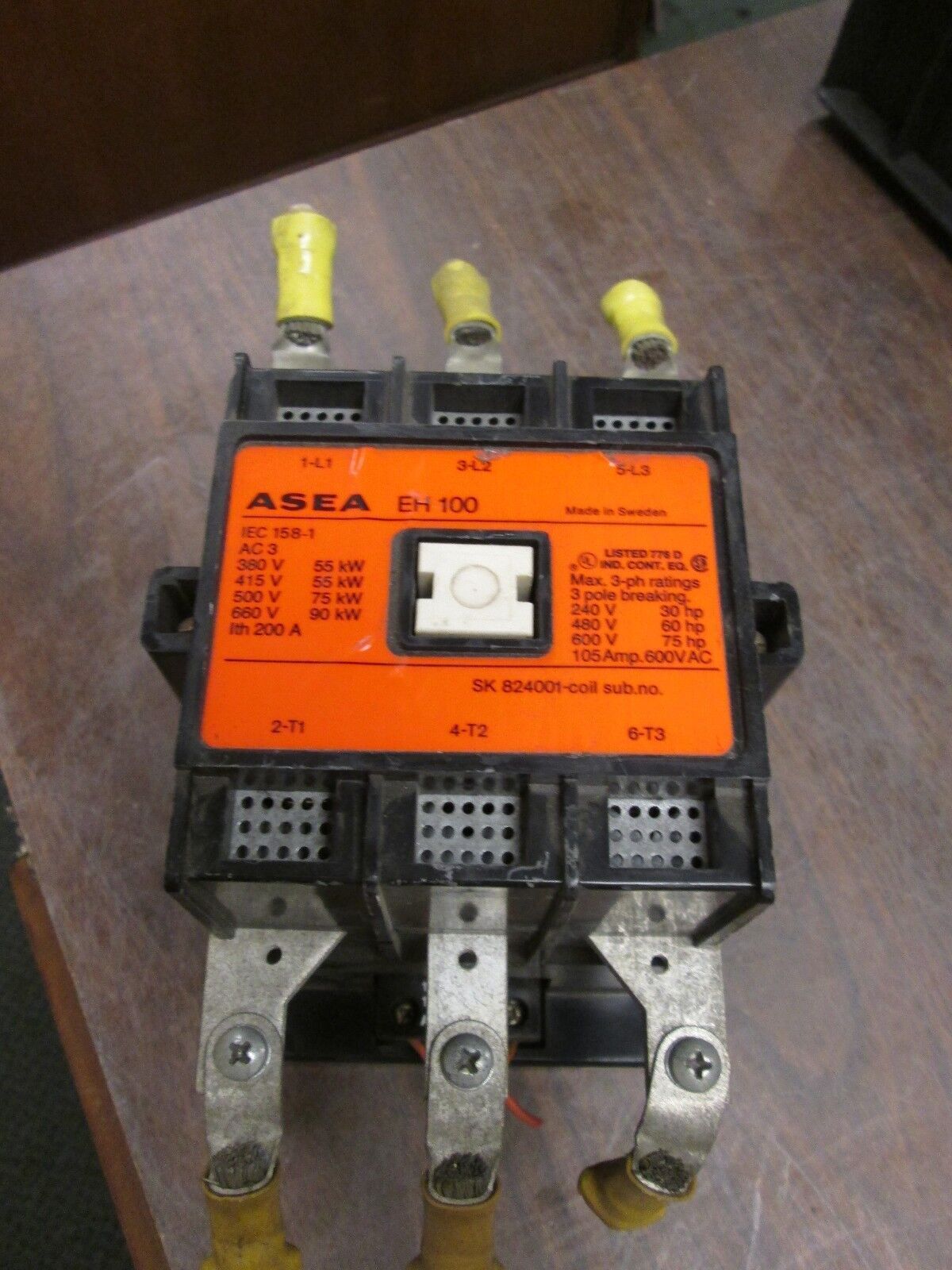 ASEA Size 3 Contactor EH-100 120V Coil 105A 600V Used