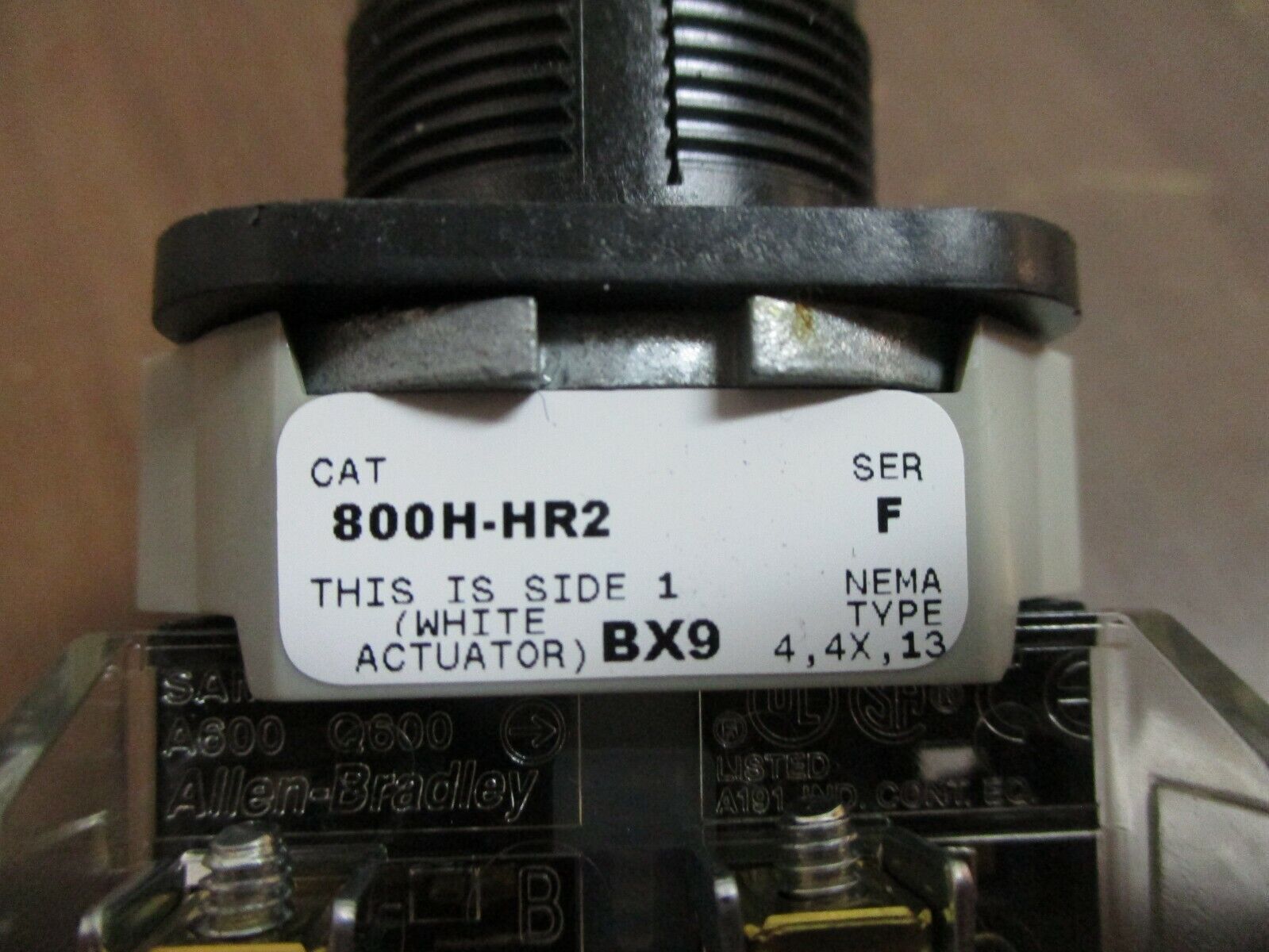 Allen-Bradley Selector Switch Unit 800H-HR2 Ser. F 2-Position Type 4, 4X, 13