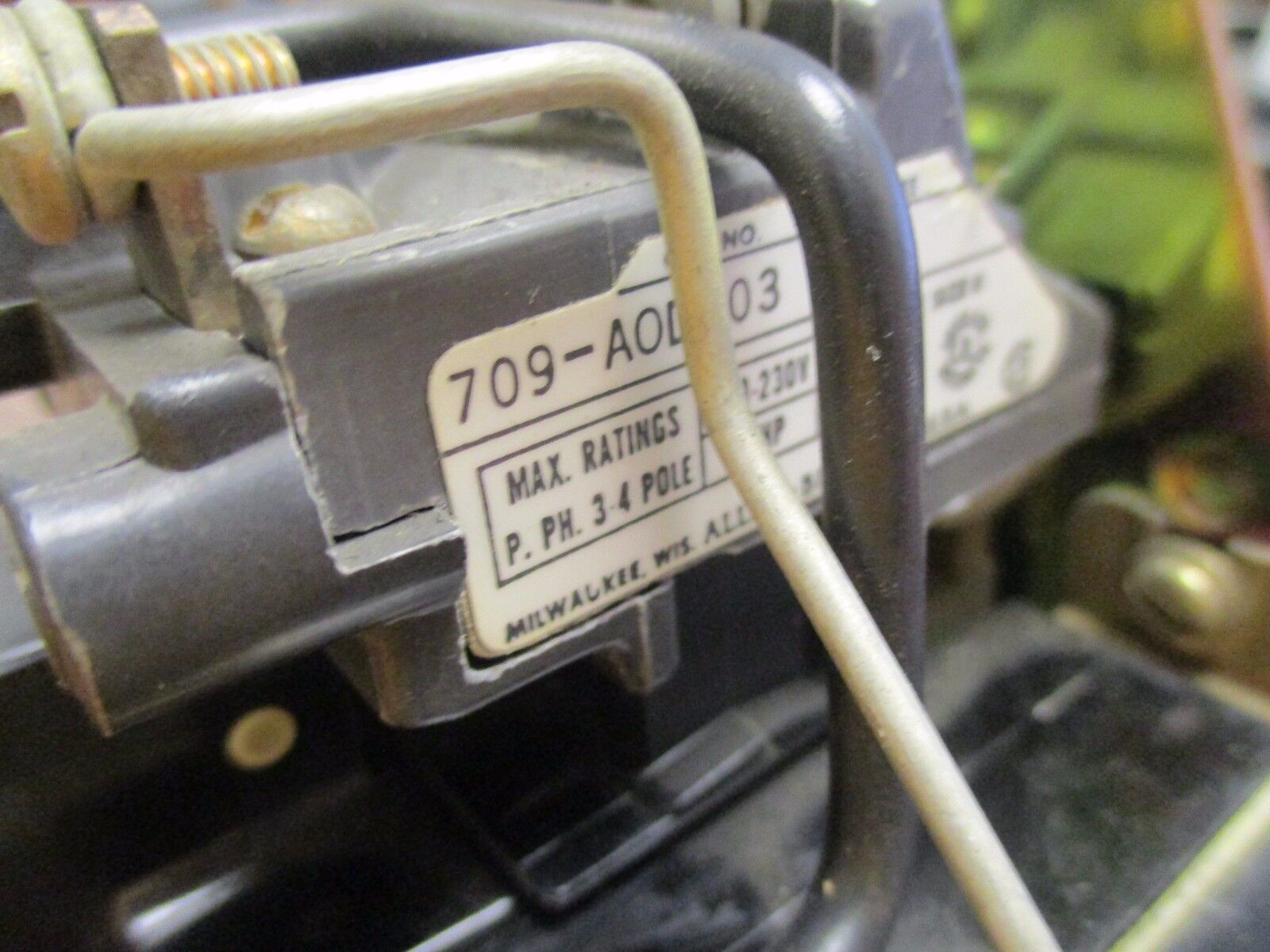 Allen-Bradley Size 0 Starter 709-AOD103 120V Coil Used