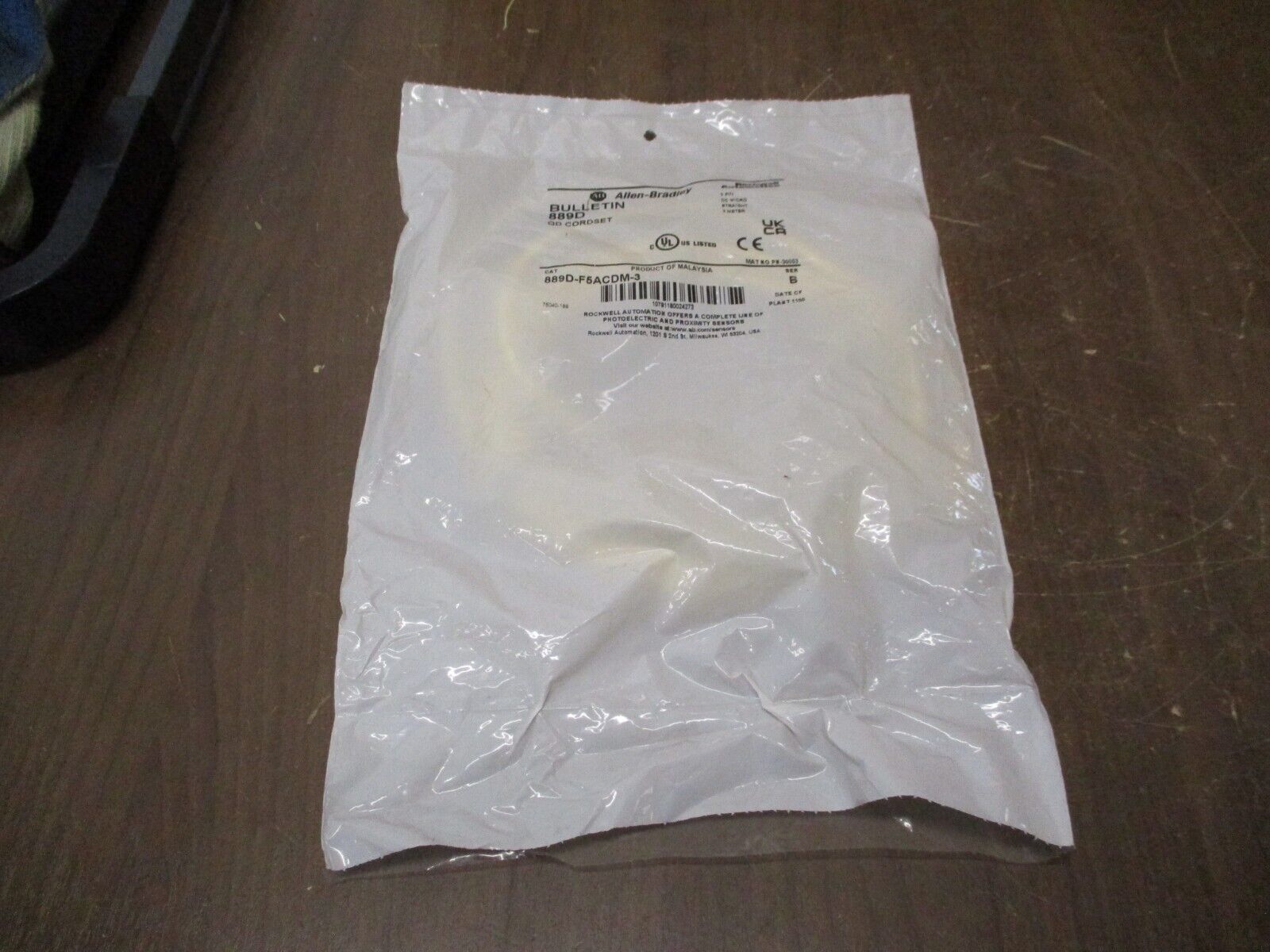 Allen-Bradley QD Cordset 889D-F5ACDM-3 Ser. B 5-Pin DC Micro Straight 3 Meter