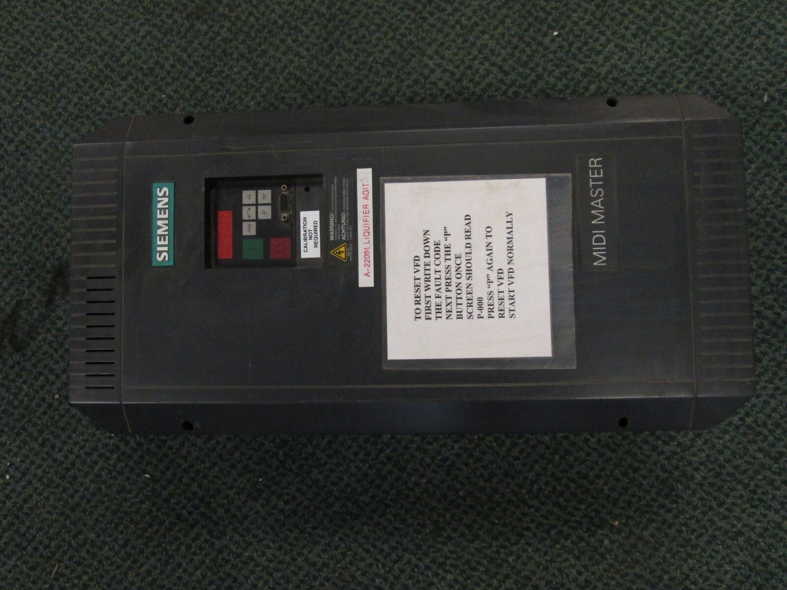 Siemens AC Drive 6SE3123-5DH40 25HP Used
