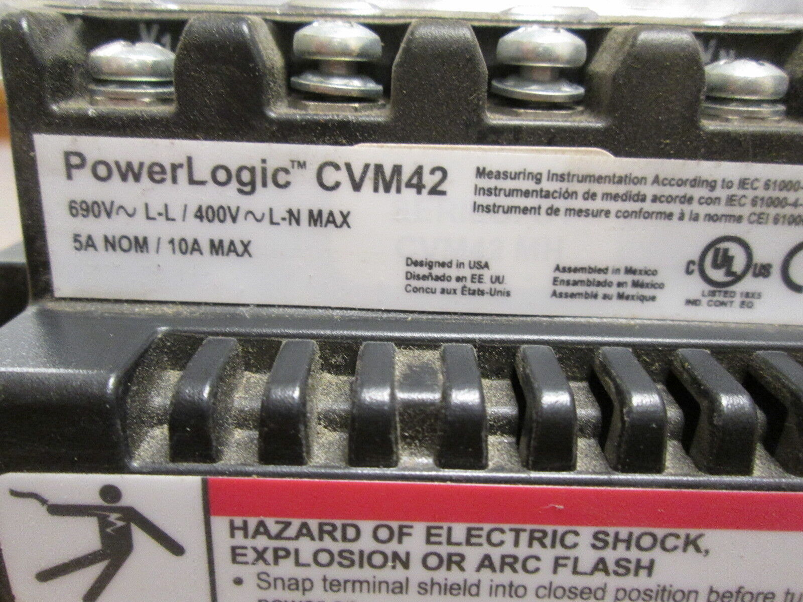 Square D PowerLogic Circuit Monitor CM4250 240/300V 96mA w/ CVM42, Used