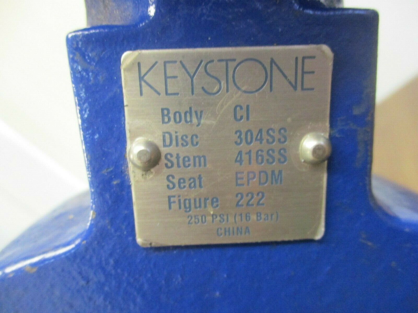 Keystone Butterfly Valve 222 Size: 5" Body: CI Disc: 304SS Stem: 416SS Seat:EPDM