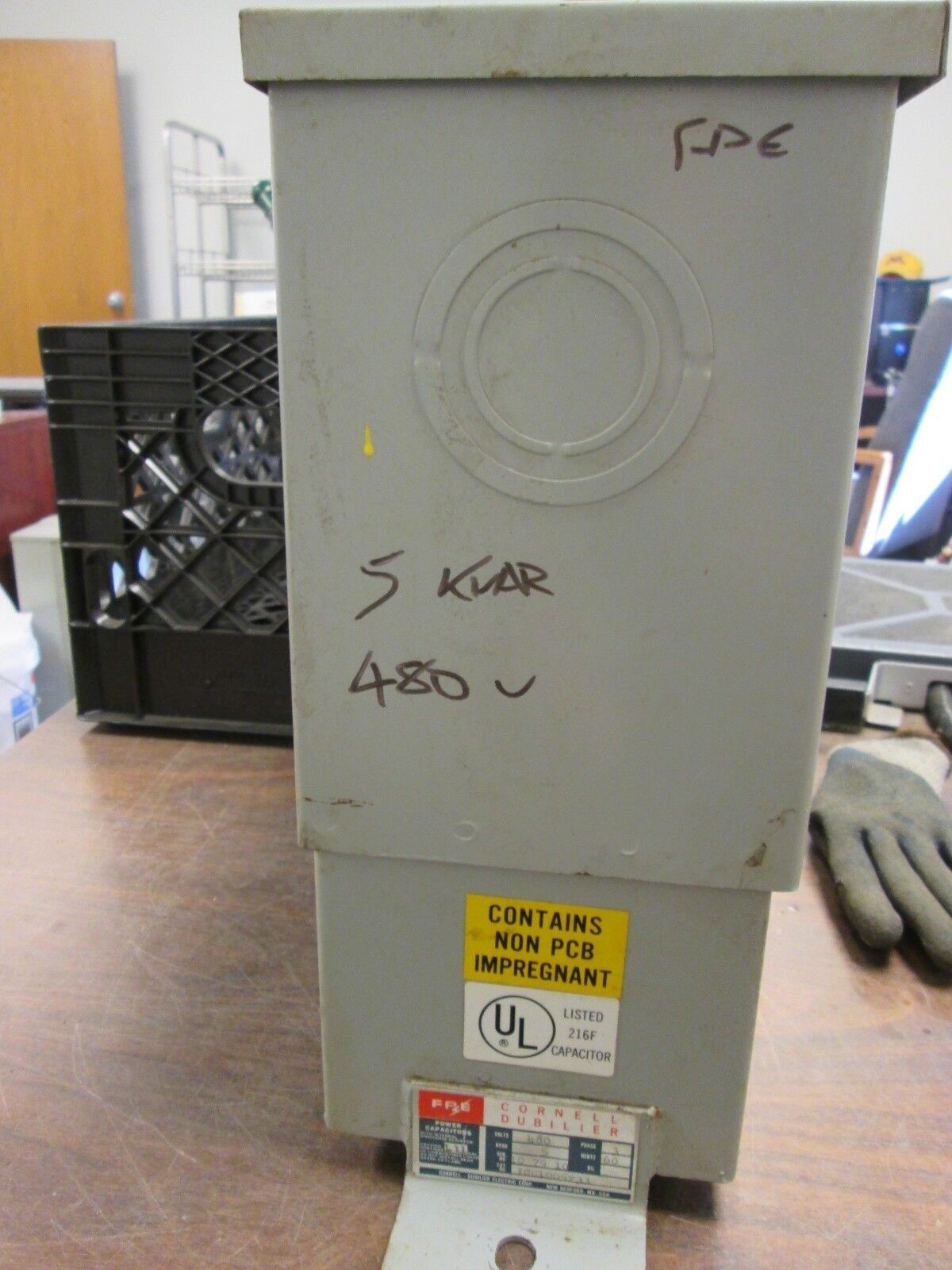 FPE / Cornell Dubilier Power Capacitor ICC1005F33 5KVAR 480V 3Ph 60Hz Used