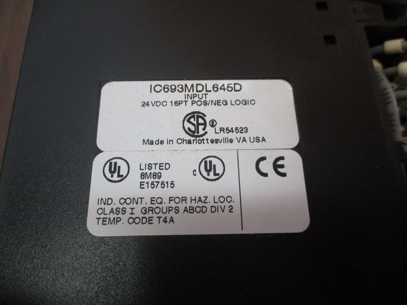 GE Fanuc Input Module IC693MDL645D 24VDC 16PT POS/NEG Logic Used