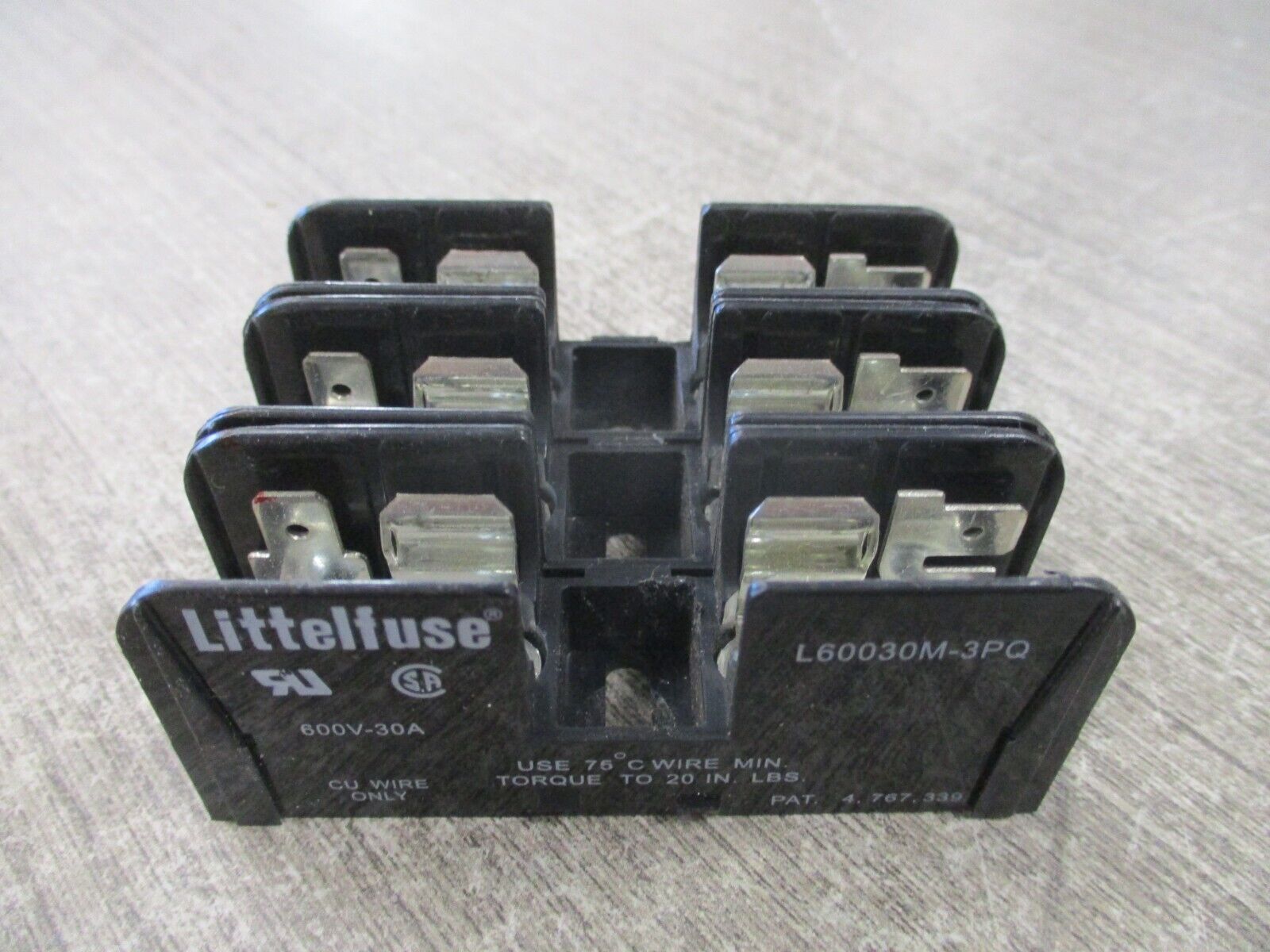 Littlefuse Fuse Holder L60030M-3PQ 30A 600V 3P *Lot of 2* Used