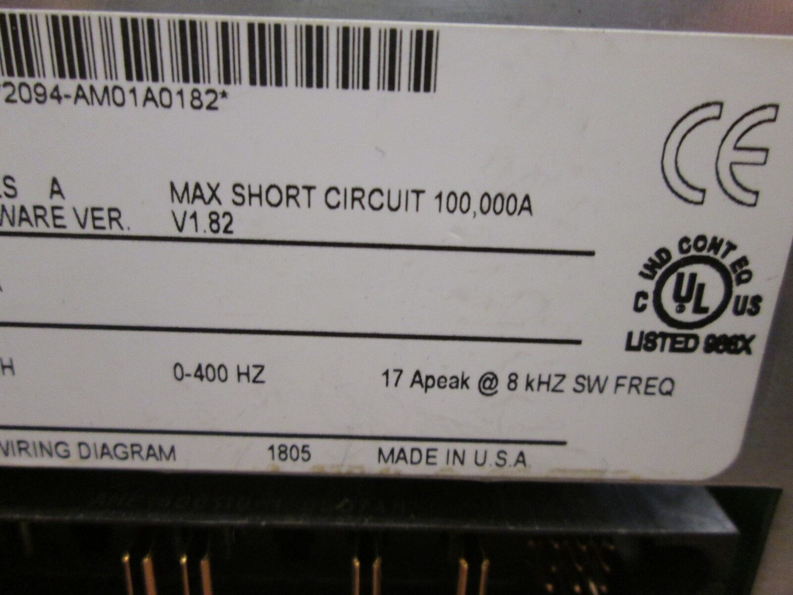 Allen-Bradley Kinetix 6000 Servo Drive 2094-AM01 200/230V System 9A Motor Used