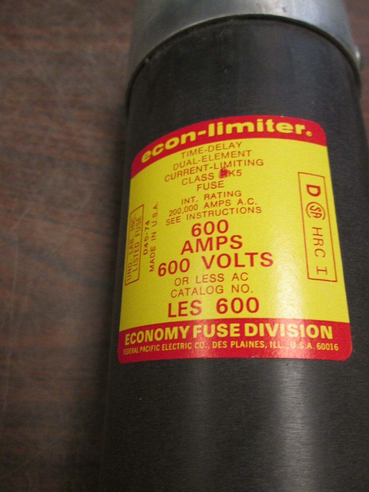 Economy Econ-Limiter Fuse LES 600 600V 600A New Surplus