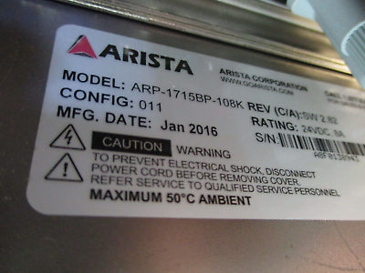 Arista Industrial Panel PC ARP-1715BP-108K Rev. SW 2.82 Config: 011 24VDC Used