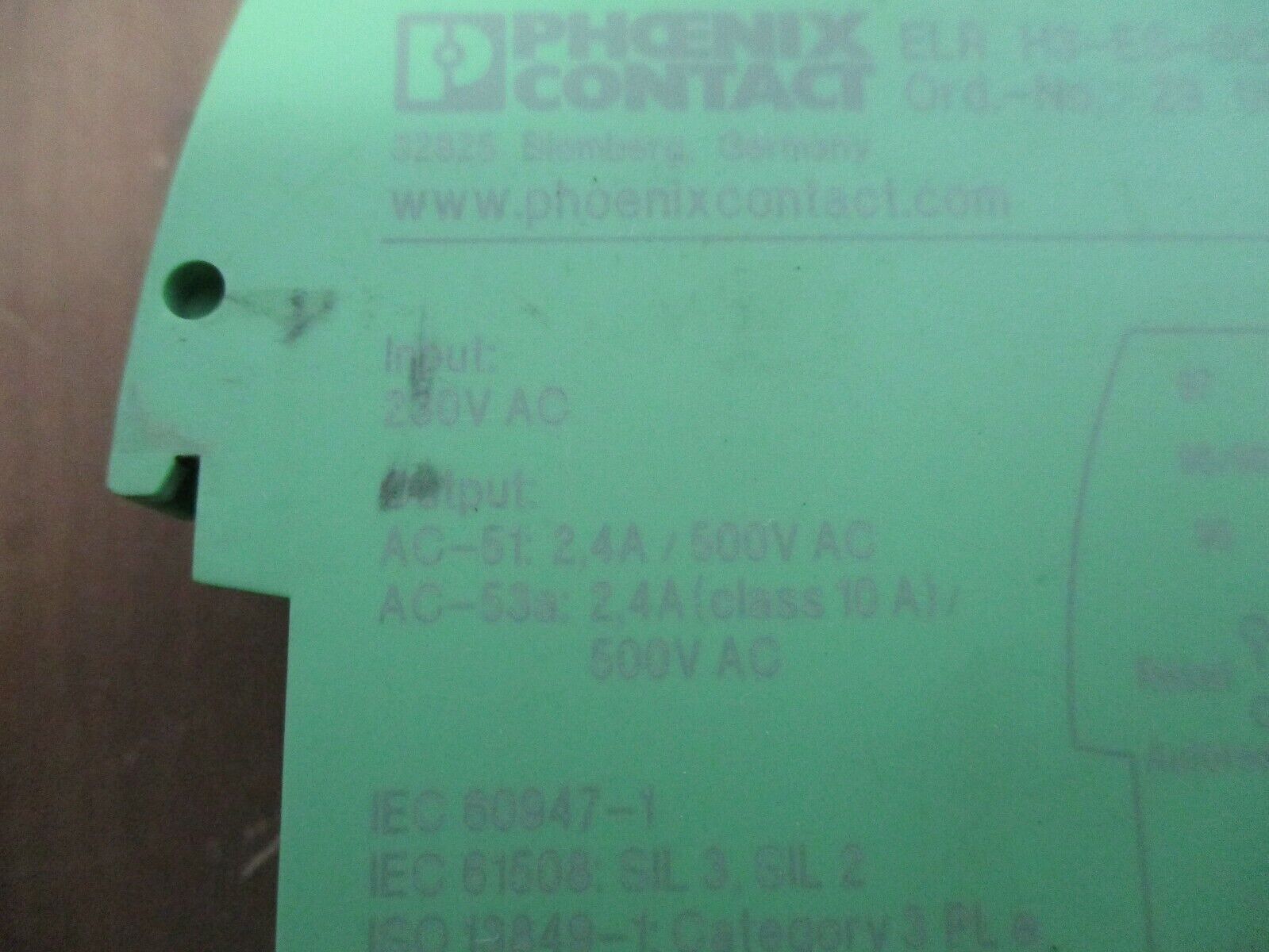 Phoenix Contact Hybrid Motor Starter ELR H3-ES-SC-230AC/500AC-2 Input: 230VAC