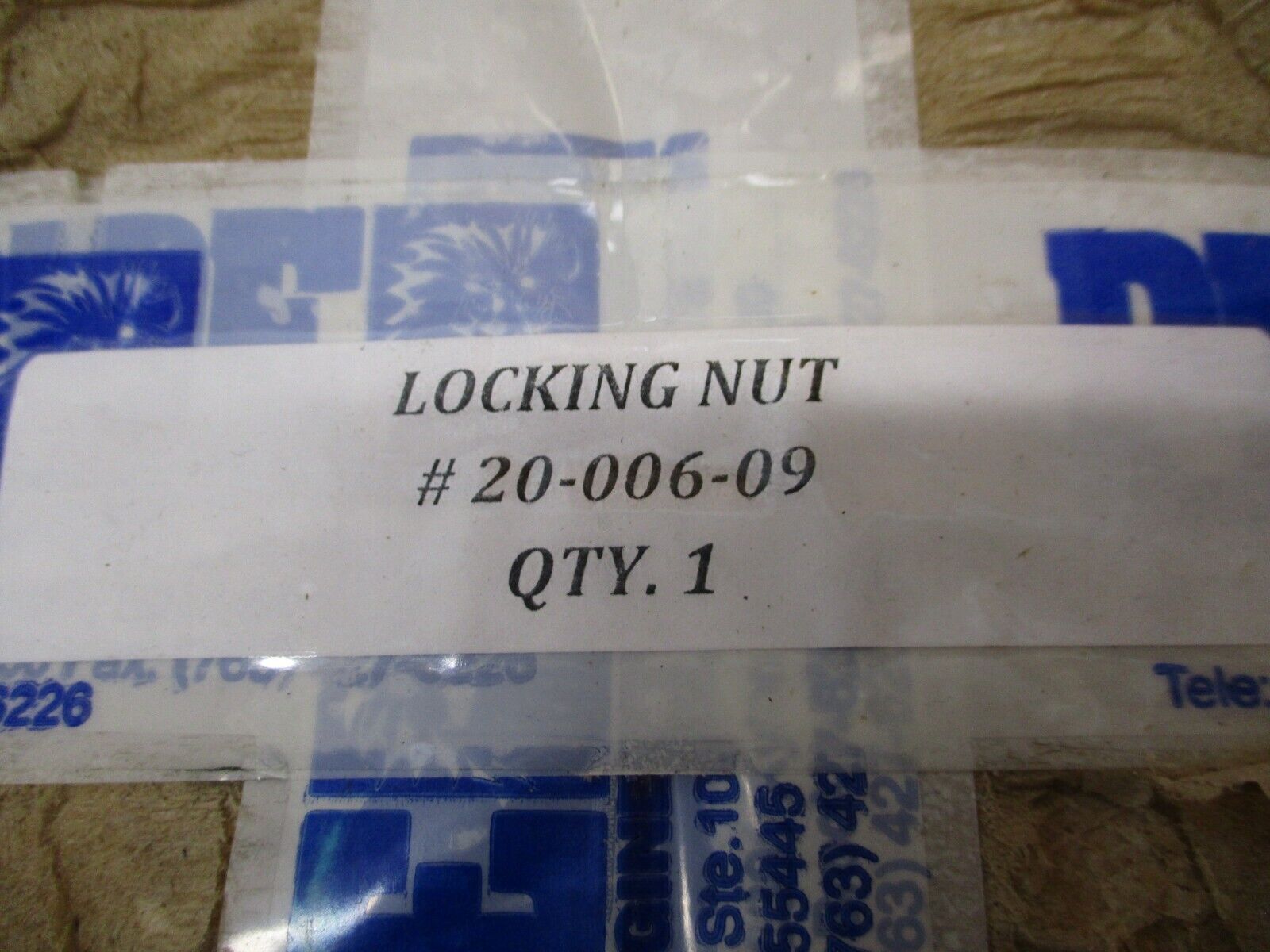 Bottom Former Locking Nut 20-006-09 New Surplus