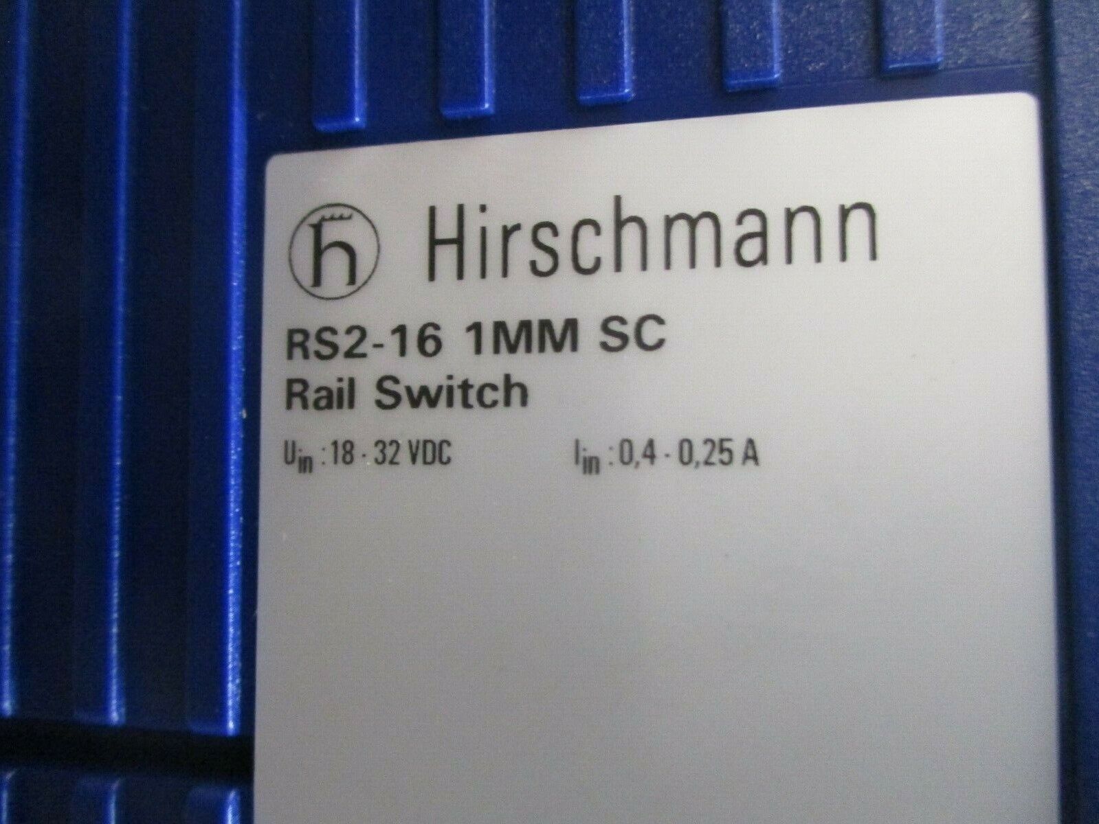 Hirschmann Ethernet Rail Switch RS2-16 1MM SC 16-Port 18-32VDC 0.4-.25A Used