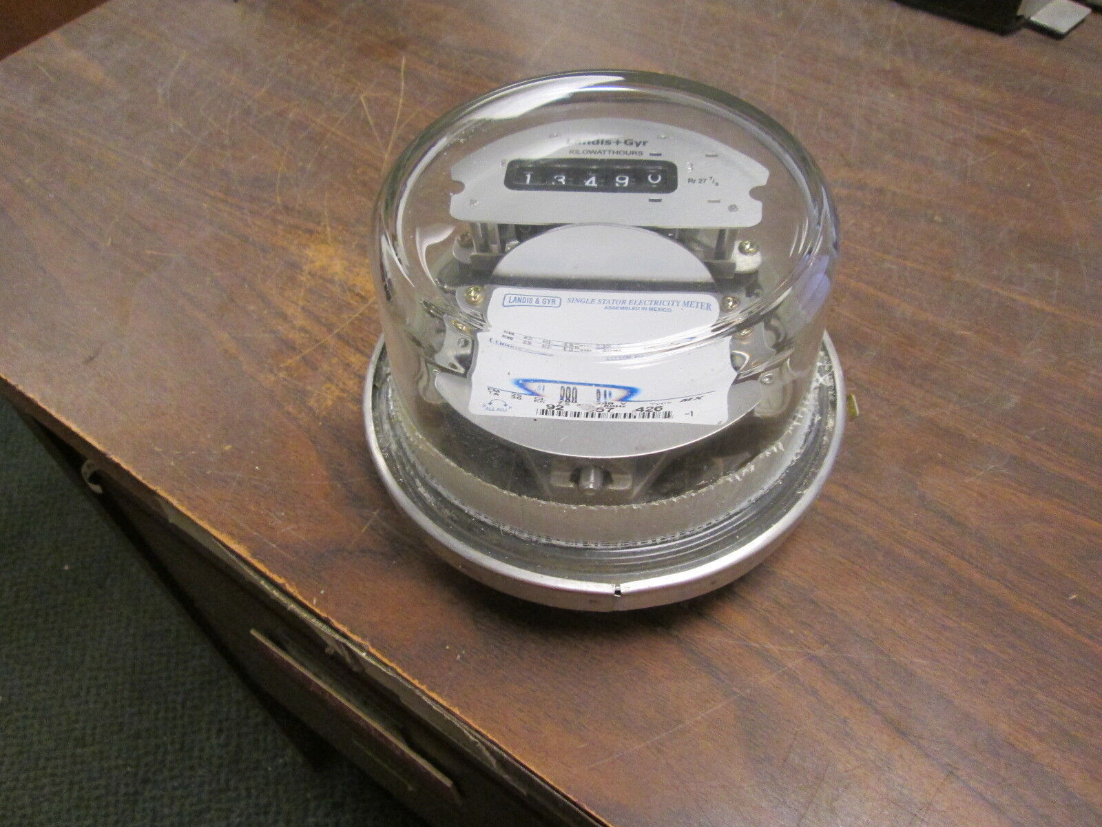 Landis + Gyr Type MX Kilowatthour Meter 92 857 426 240V 3W 60Hz Used