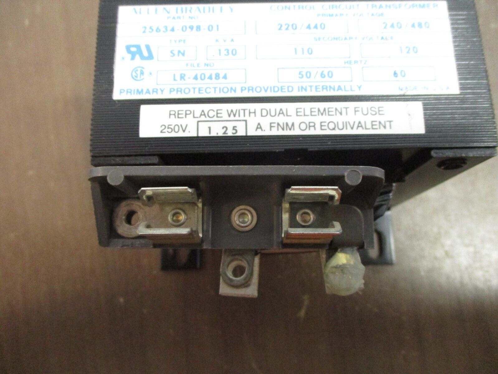 Allen-Bradley Control Circuit Transformer 25634-098-01 0.130KVA Used