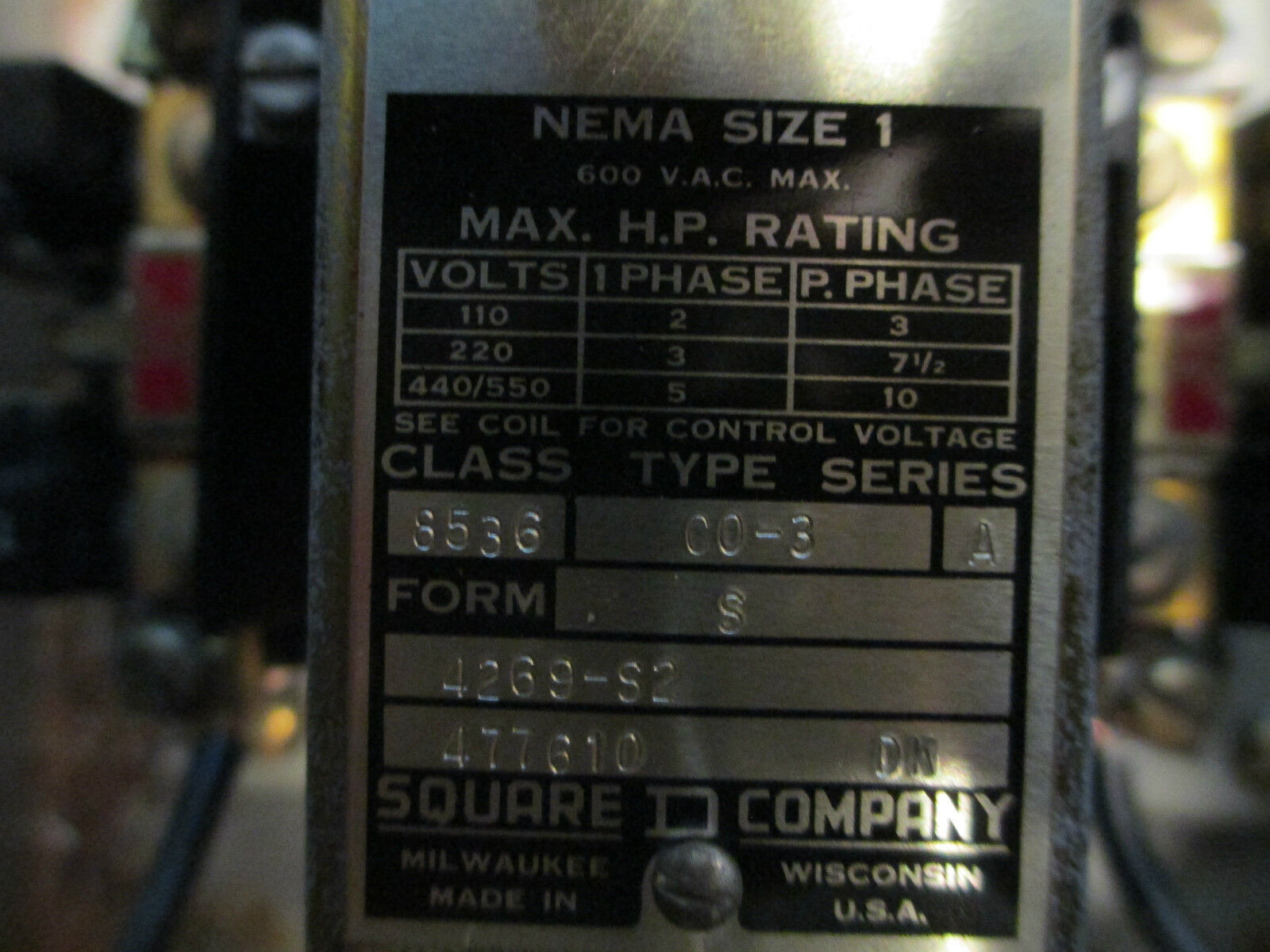 Square D Combination Starter 8538 CA 14 FT, Size 1 120V Coil 30A 3R Fusible