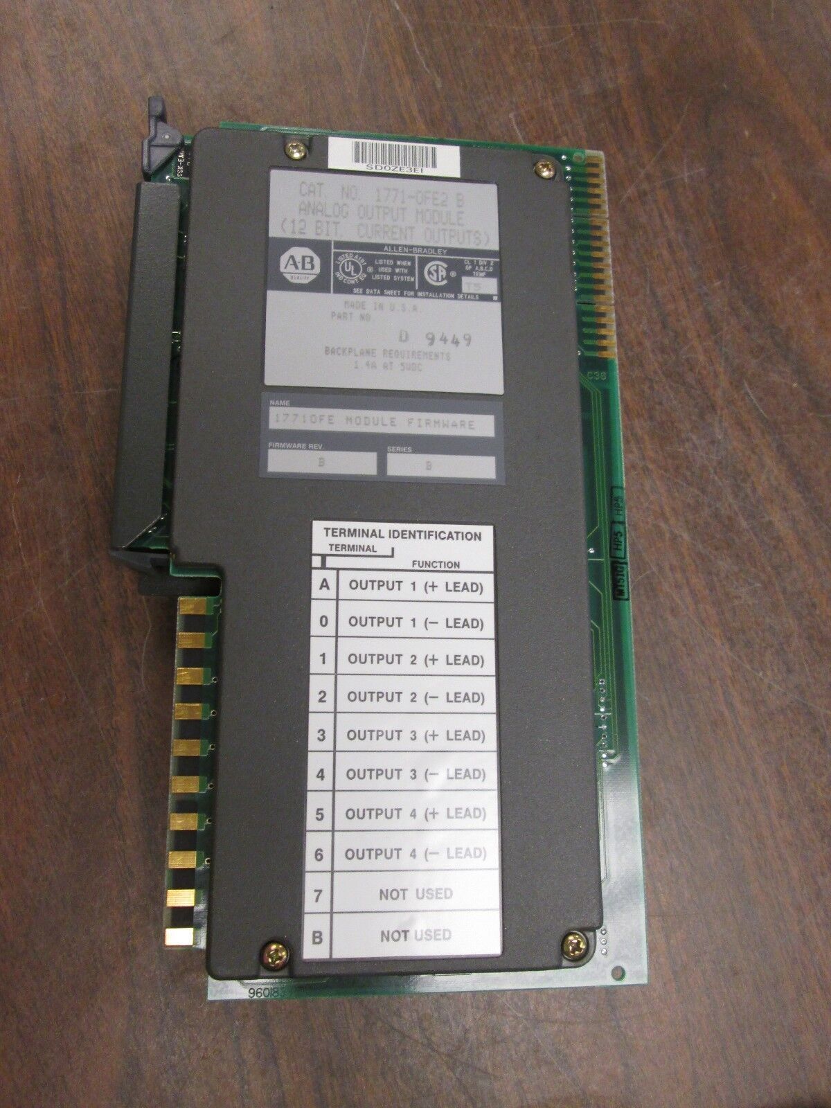 Allen-Bradley Analog Output Module 1771-OFE2 B 12-Bit Rev. B Ser. B 1.4A @ 5VDC