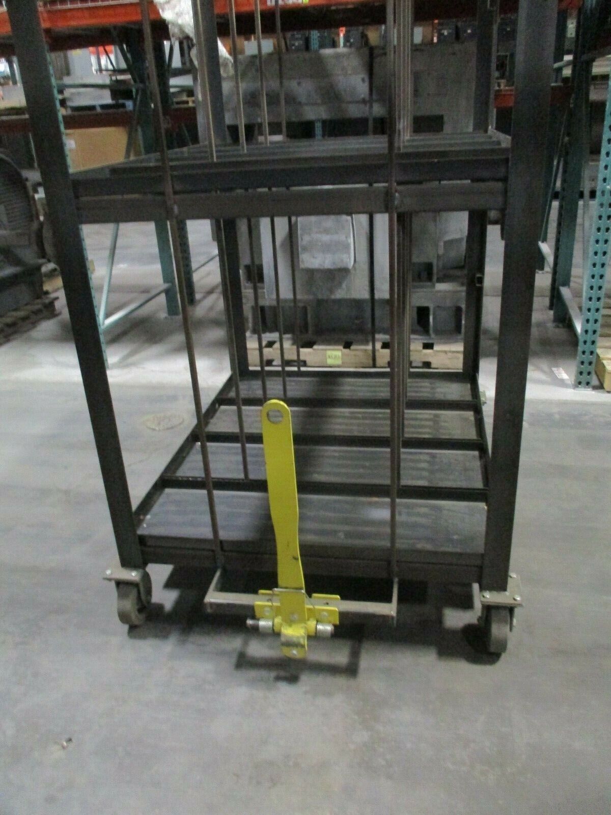Misc. Brand Metal Storage Cart Box: 39x48x74" Shelf: 39x11x34" Used