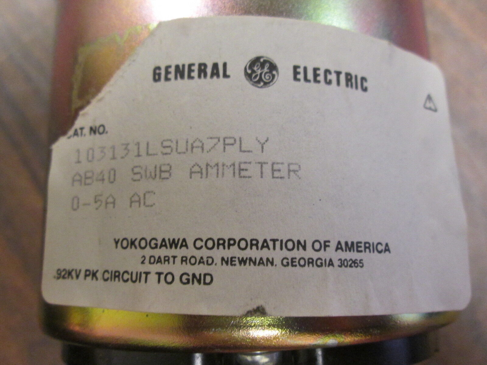GE Ammeter 103131LSUA7PLY Range: 0-3000A AC Used