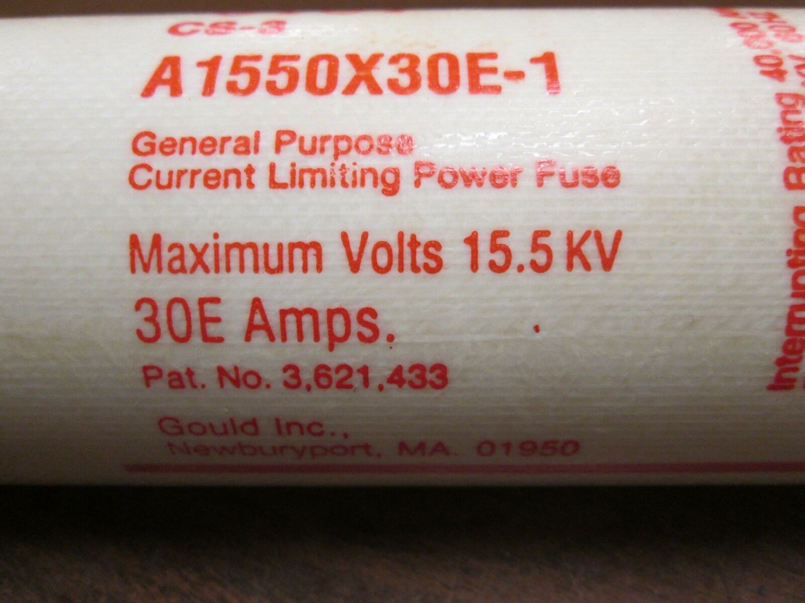 Gould Shawmut Amp-Trap Fuse A1550X30E-1 15.5KV 30E New Surplus