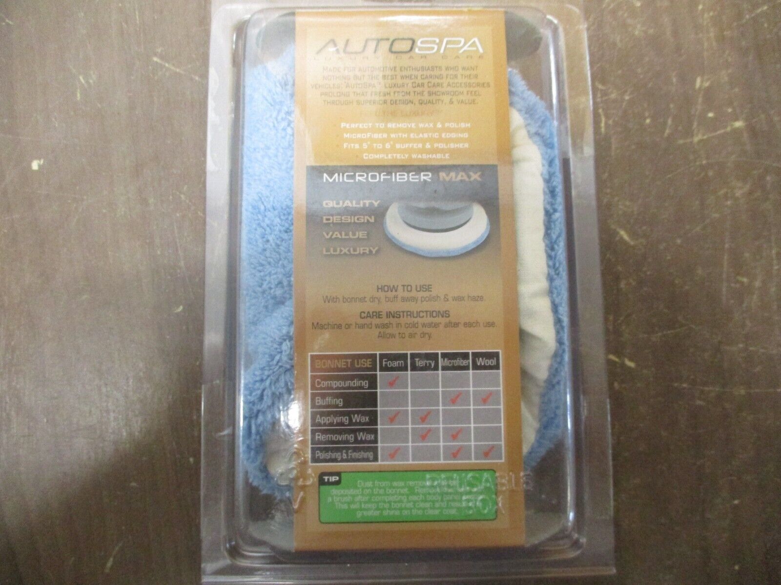 Carrand Auto Spa Microfiber Bonnet 40406AS 5-6" Size 2-Pack New Surplus