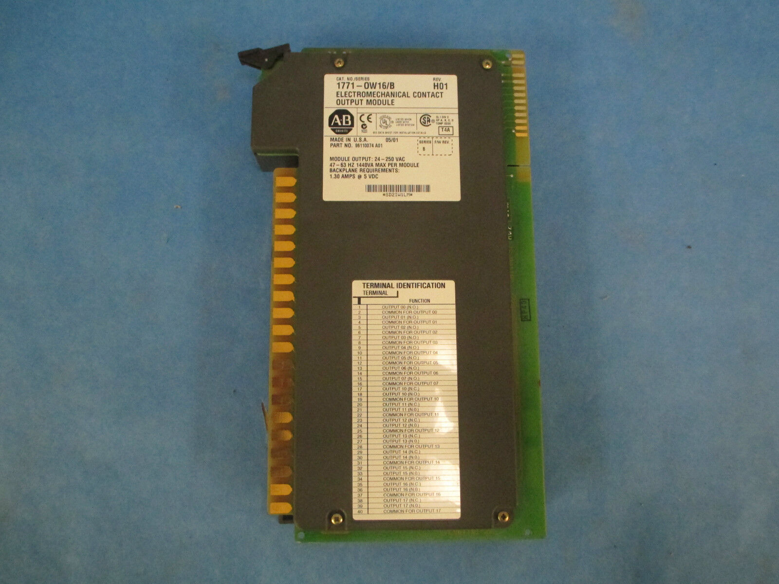 Allen-Bradley PLC Board 1771-OW16/B, Electromechanical Contact Output Module