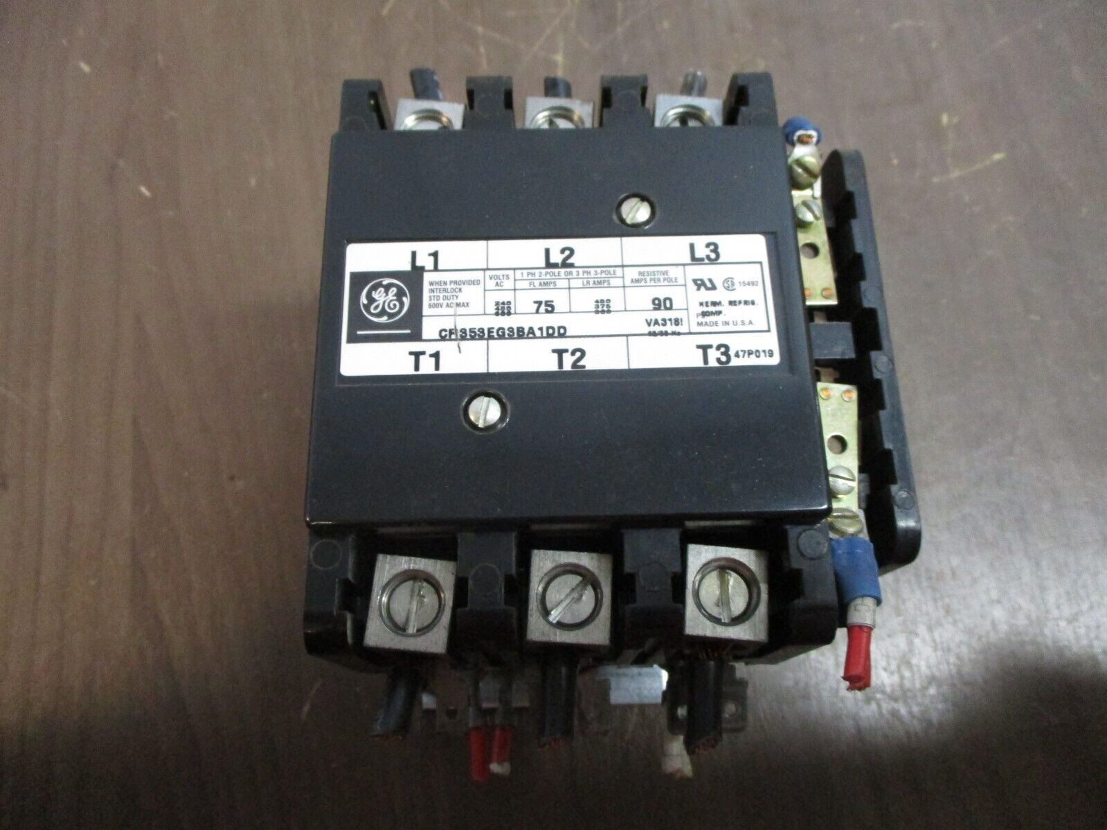 GE Contactor CR353EG3BA1DD 115-120V Coil 75A 600V Used