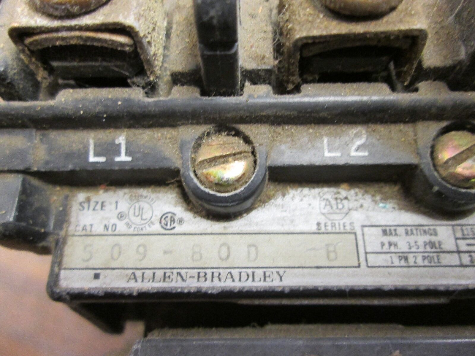 Allen-Bradley Open Starter 509-BOD Size 1 120V Coil 3P *Heaters May Vary* Used