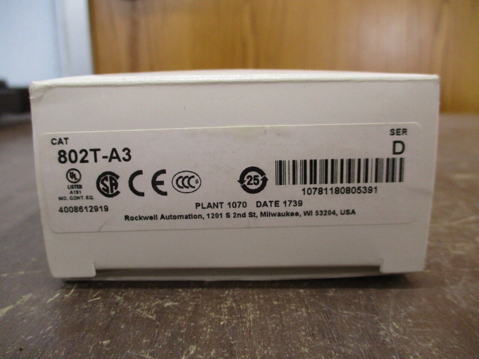 Allen-Bradley Oiltight Limit Switch 802T-A3 Ser. D New Surplus