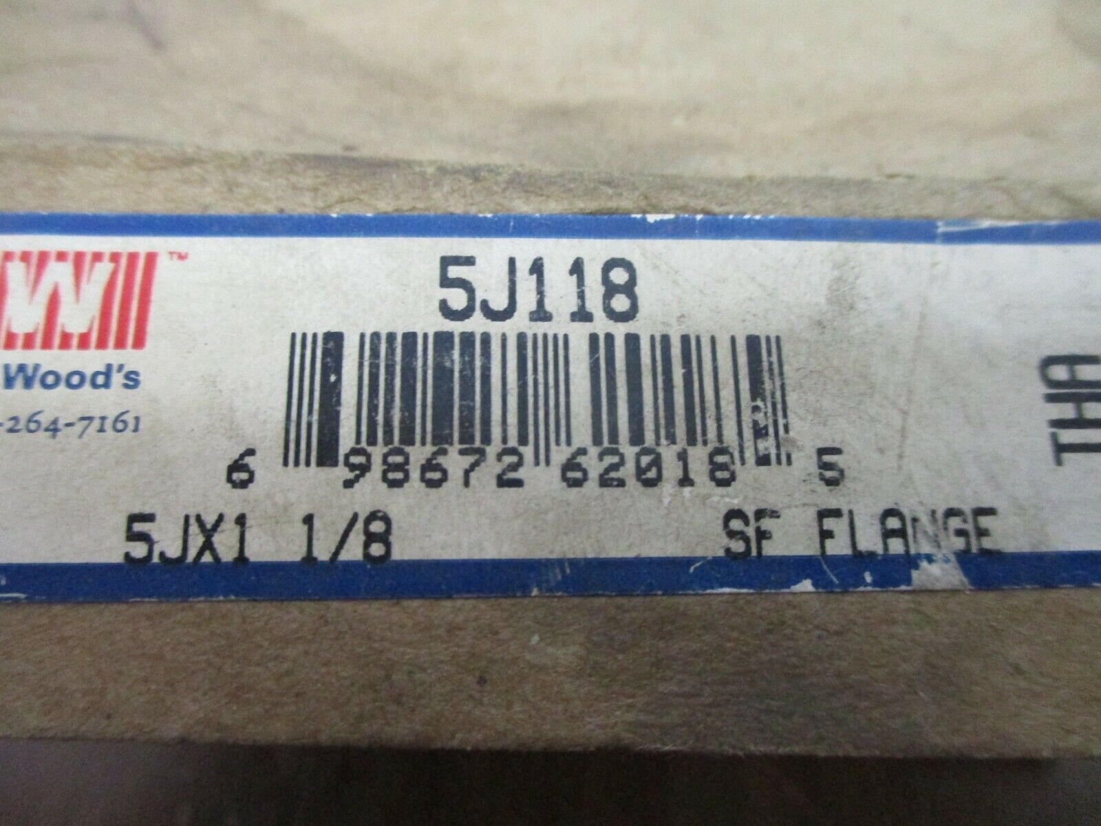 TB Woods SF Flange 5J118, 5J x 1 1/8 New Surplus