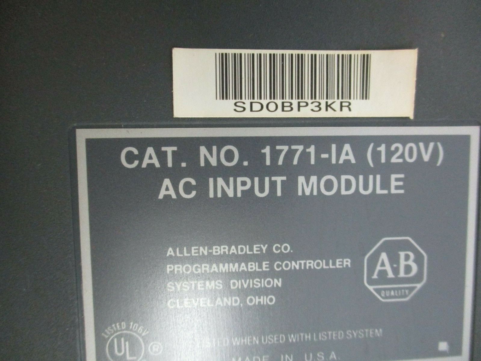 Allen-Bradley AC Input Module 1771-IA 120V Used
