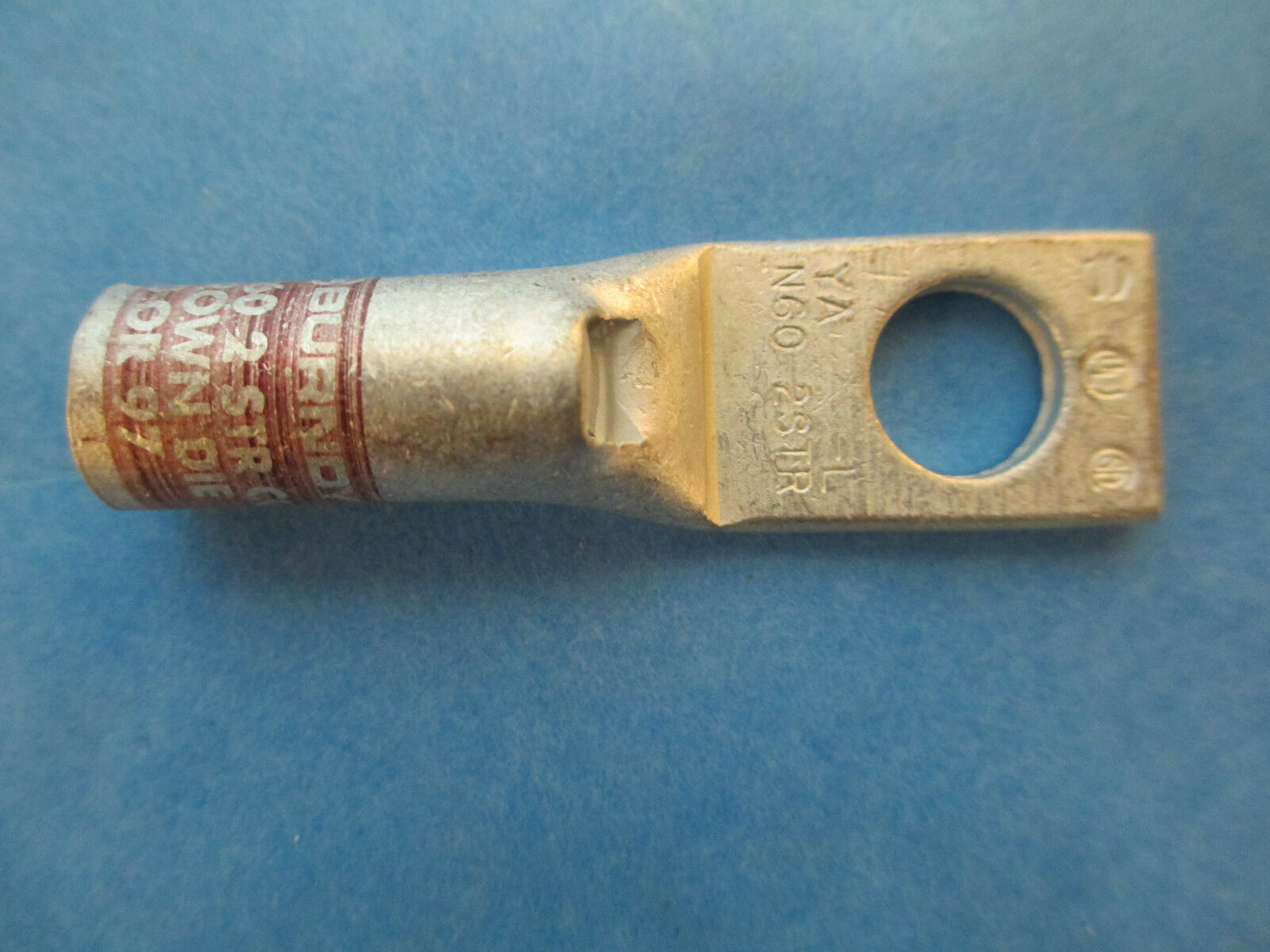 Burndy Crimp Lug YA2CL4B0X, 2 STR CU, Brown Die 10 or 97, New Surplus