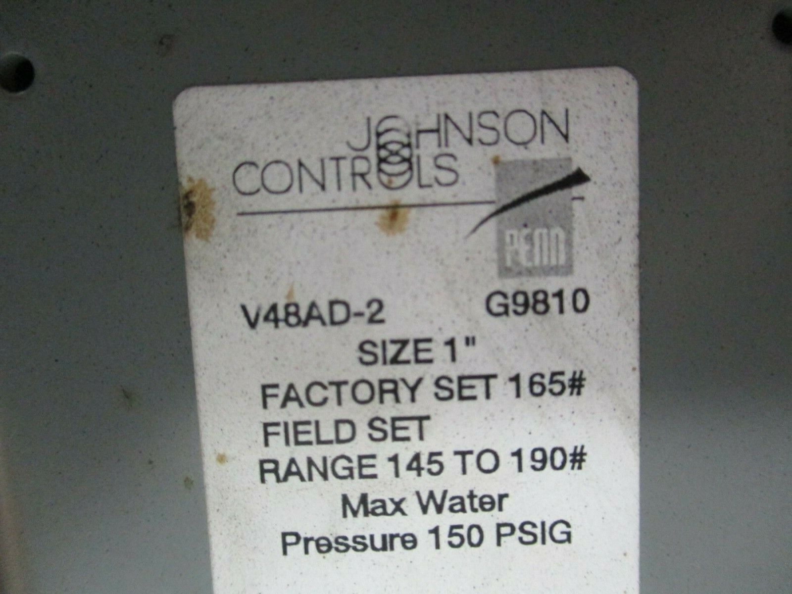 Johnson Controls 3-Way Valve V48AD-2 Size: 1" Range: 145-190 150PSIG Water Max