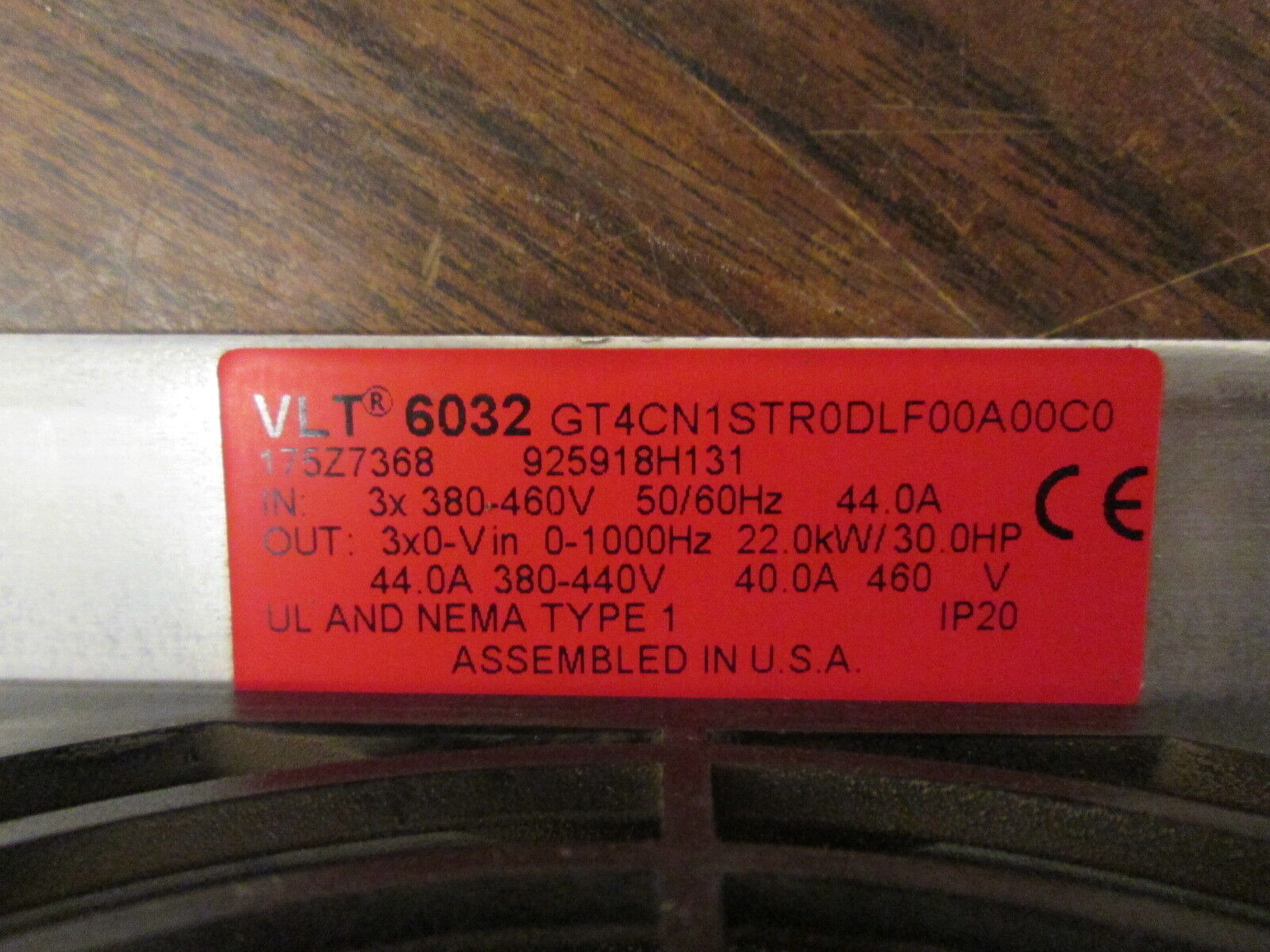 Danfoss VLT 6032 AC Drive 175Z7368 30HP Used