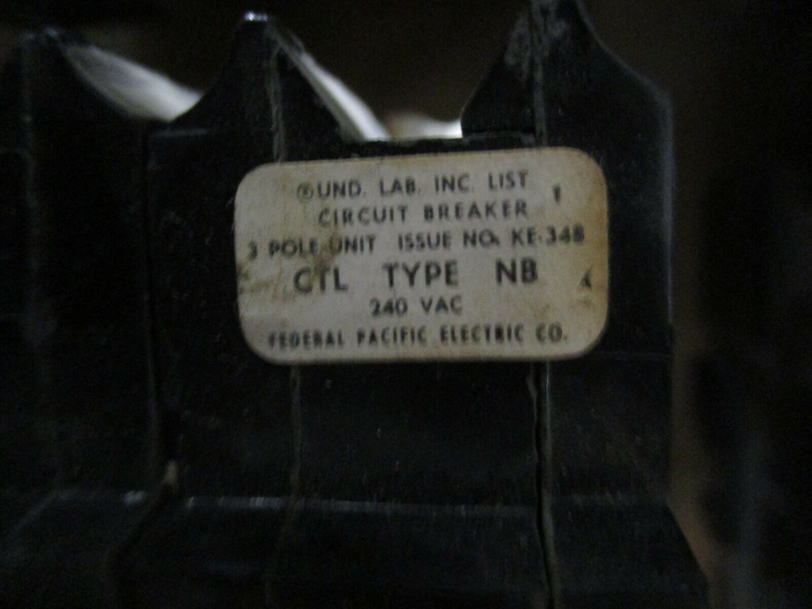 FPE Circuit Breaker NB231020 20A 240V 3P Used