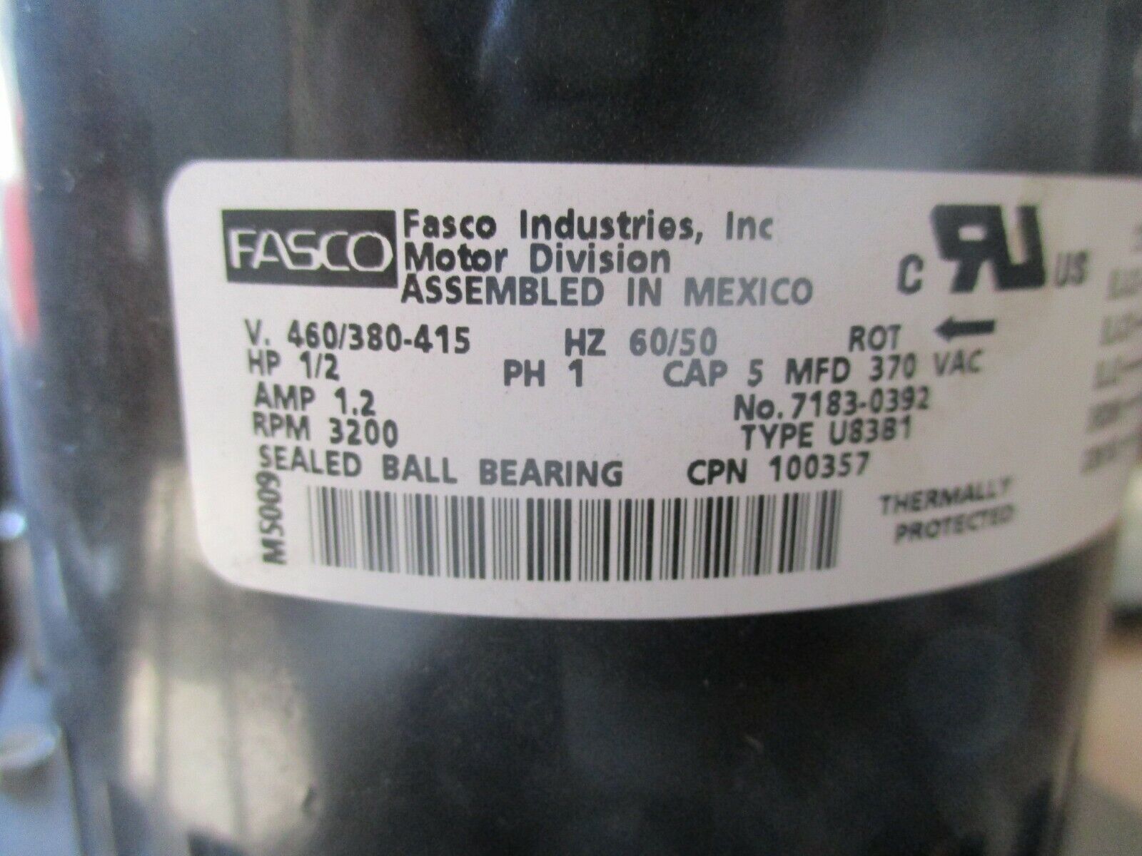 Hartell Condensate Pump A5X-2LI-460 Rev. J 460/380-415V 60/50HZ 1Ph 1.2A Used