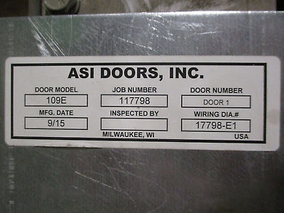 ASI Doors Hydrarol Low Profile Rigid Roll-Up Door 109E 230/460V 3Ph Width: 8ft