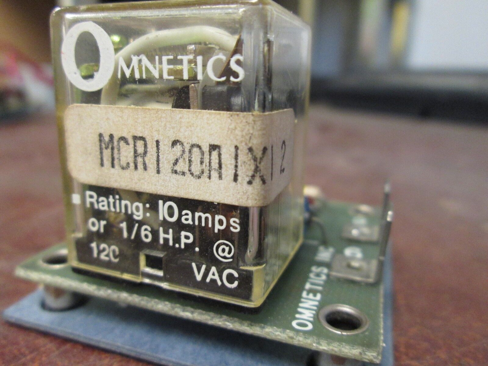 Omnetics Relay w/ Base MCR120A1X1-2 10A 120VAC Used