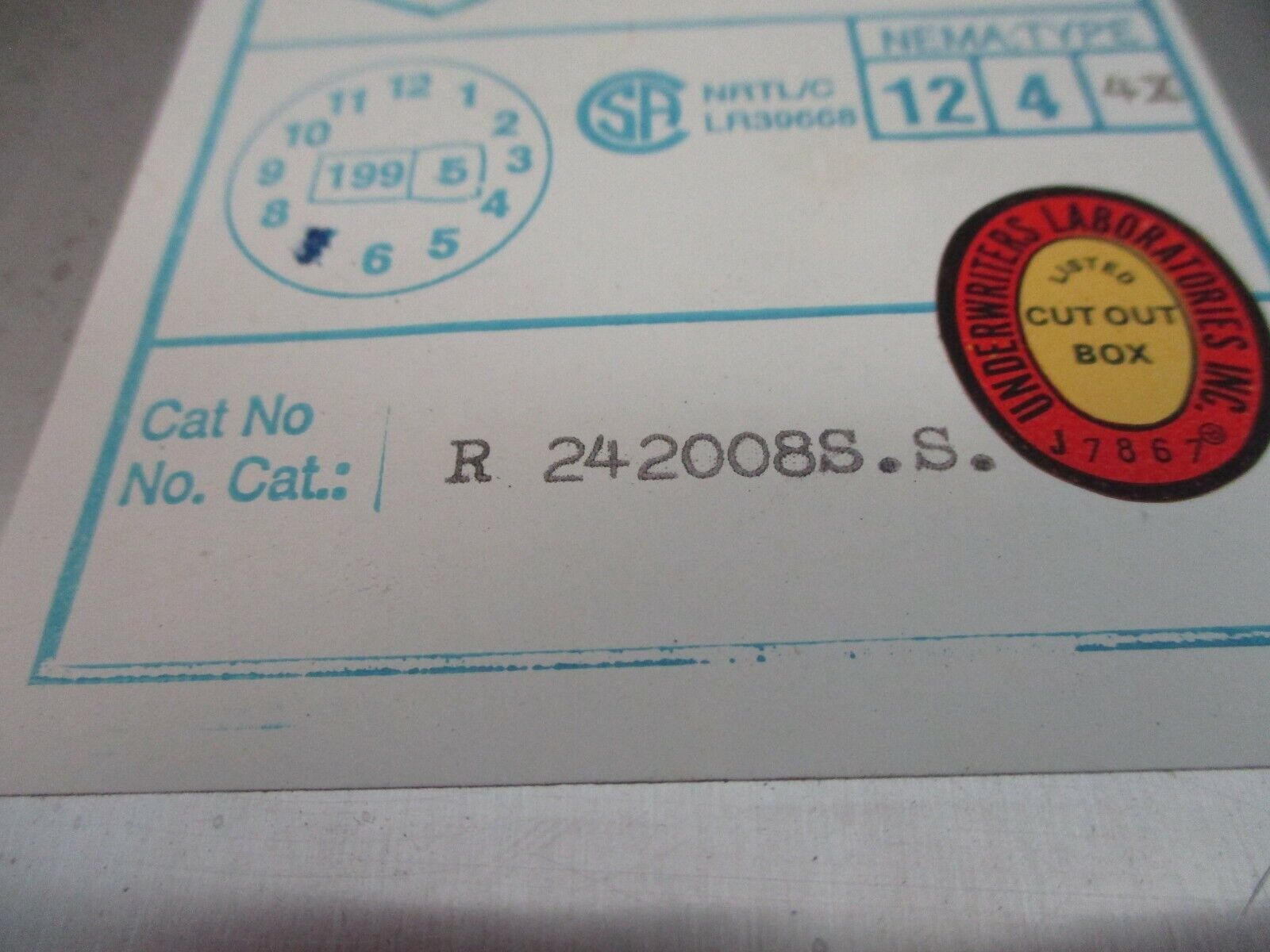 BEL Stainless Steel 4X, 12 Enclosure R 242008S.S. Size: 24x20x8" Used
