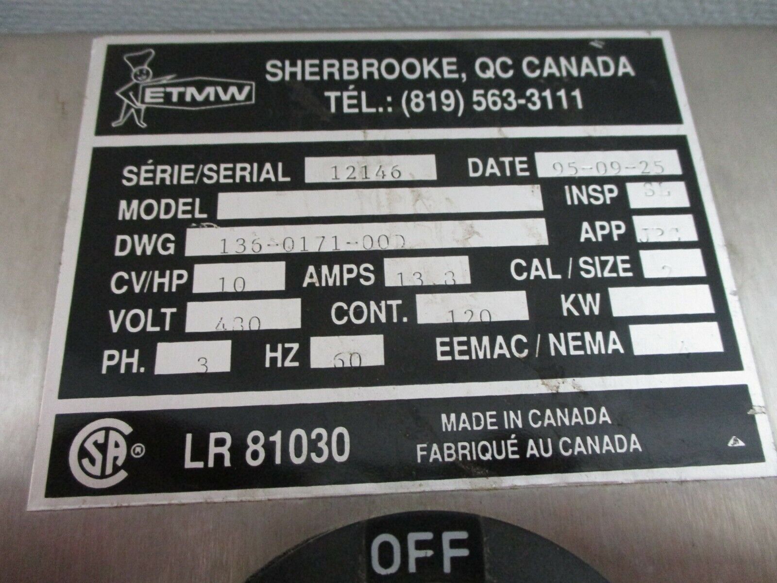 BEL Stainless Steel 4X, 12 Enclosure R 242008S.S. Size: 24x20x8" Used